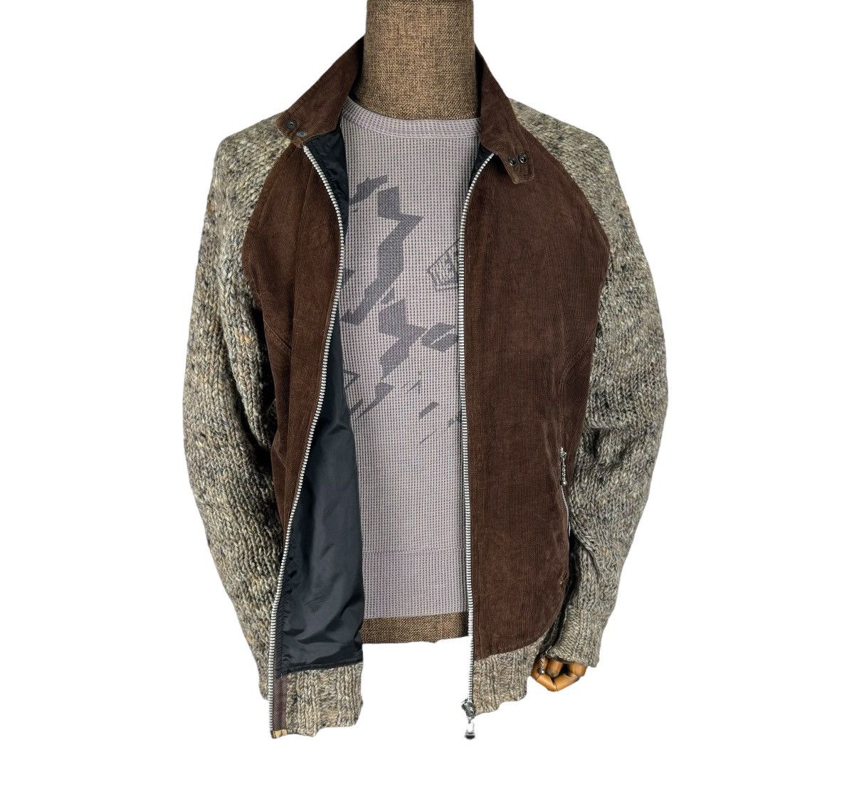 Japanese Brand 🌟BALANCE WEAR DESIGN KNITWEAR BIKERS JACKET Size US L / EU 52-54 / 3 - 2 Thumbnail