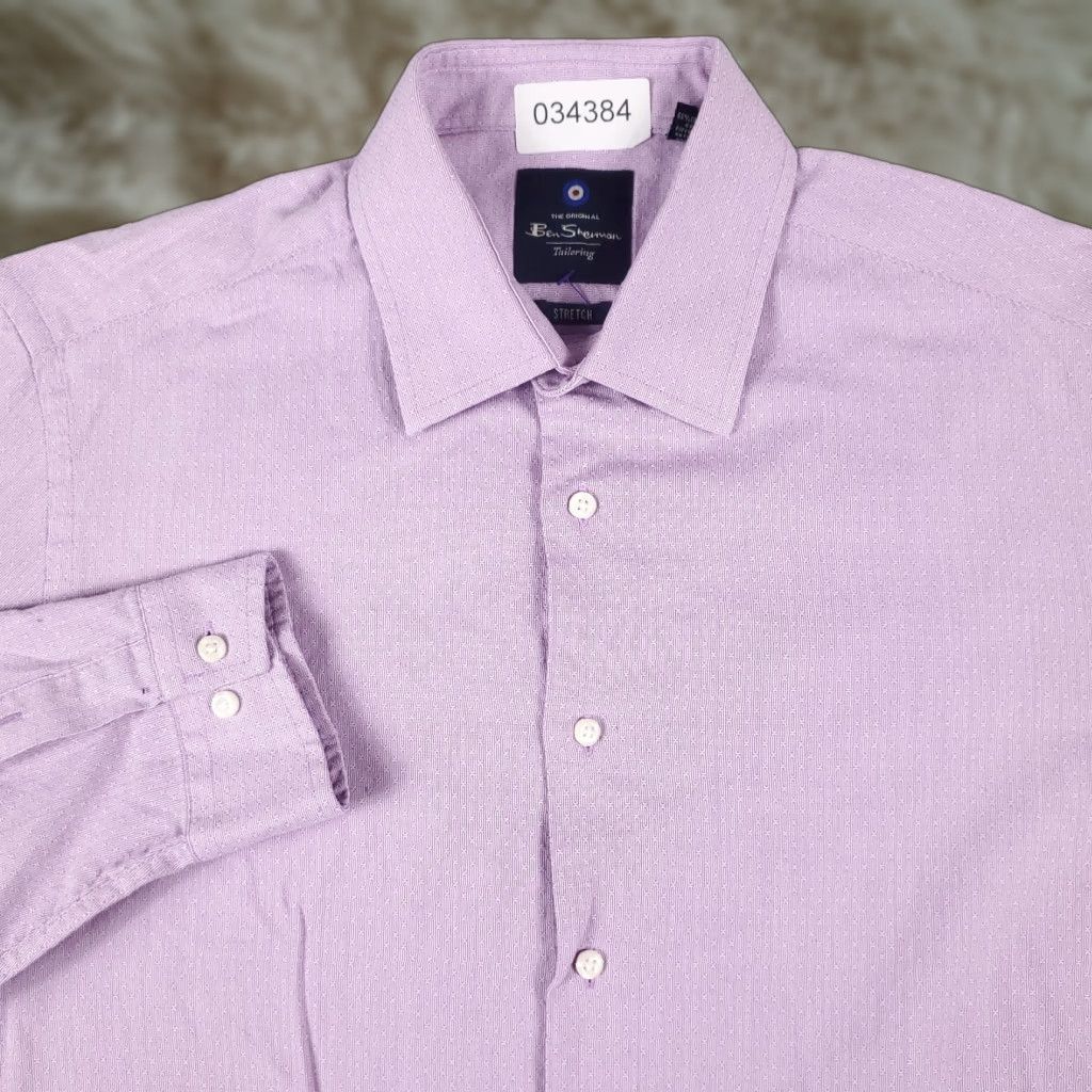 Ben Sherman Ben Sherman Shirt Mens Medium Purple Casual Button Up Long Sleeve Size US M / EU 48-50 / 2 - 1 Thumbnail