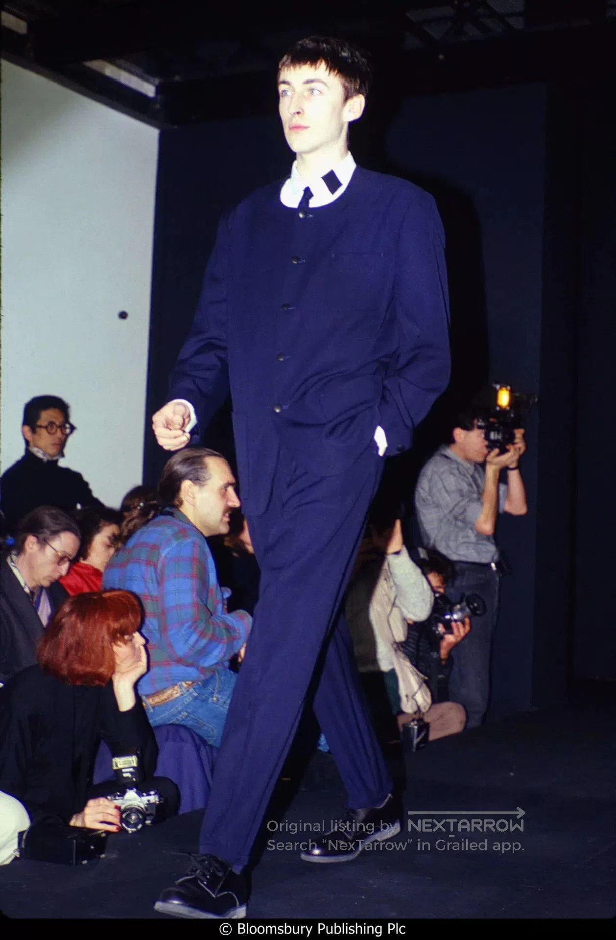 Yohji Yamamoto Yohji Yamamoto 90SS Navy Collarless Wool Jacket. Size US M / EU 48-50 / 2 - 4 Thumbnail