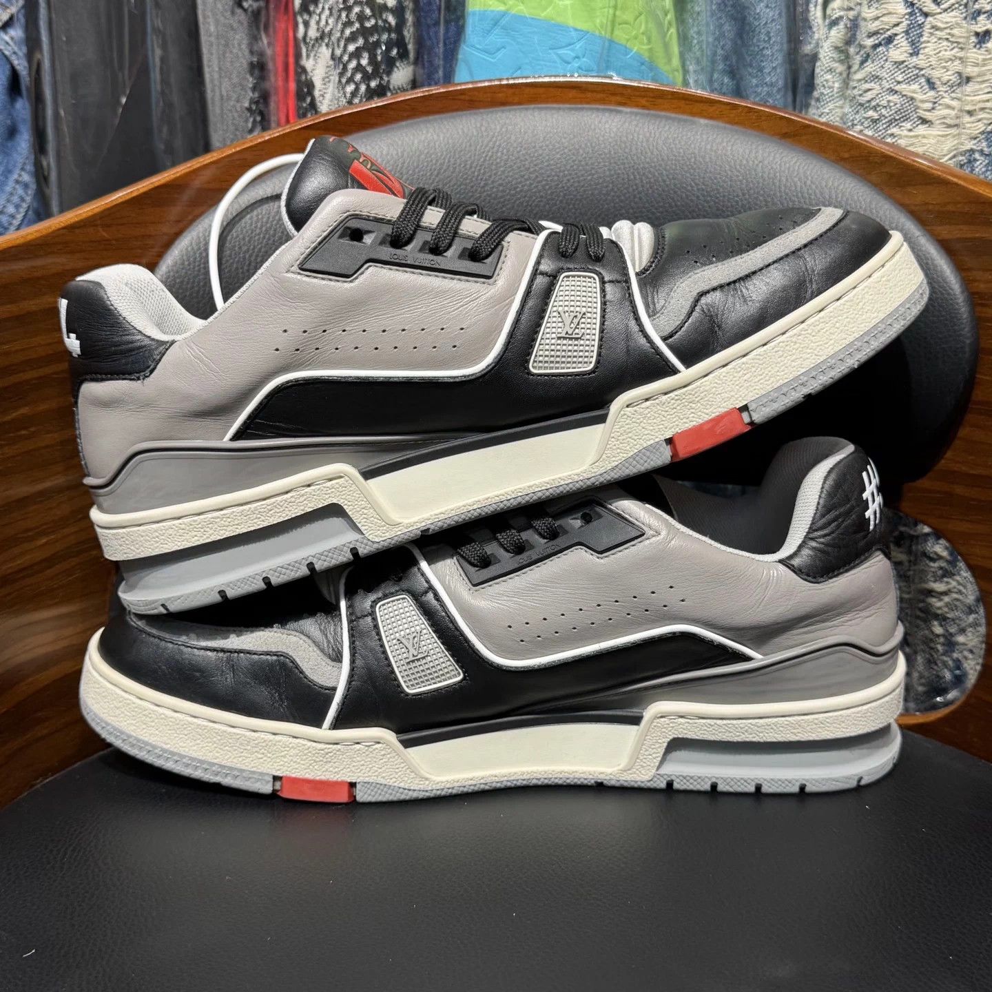 Louis Vuitton LV Trainer 7 Black Cement Original Box Used Good Size US 7 / EU 40 - 7 Thumbnail