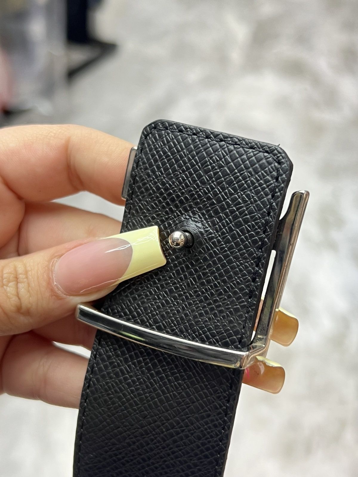 Louis Vuitton Louis Vuitton belt silver/black buckle belt Size 44 - 4 Thumbnail