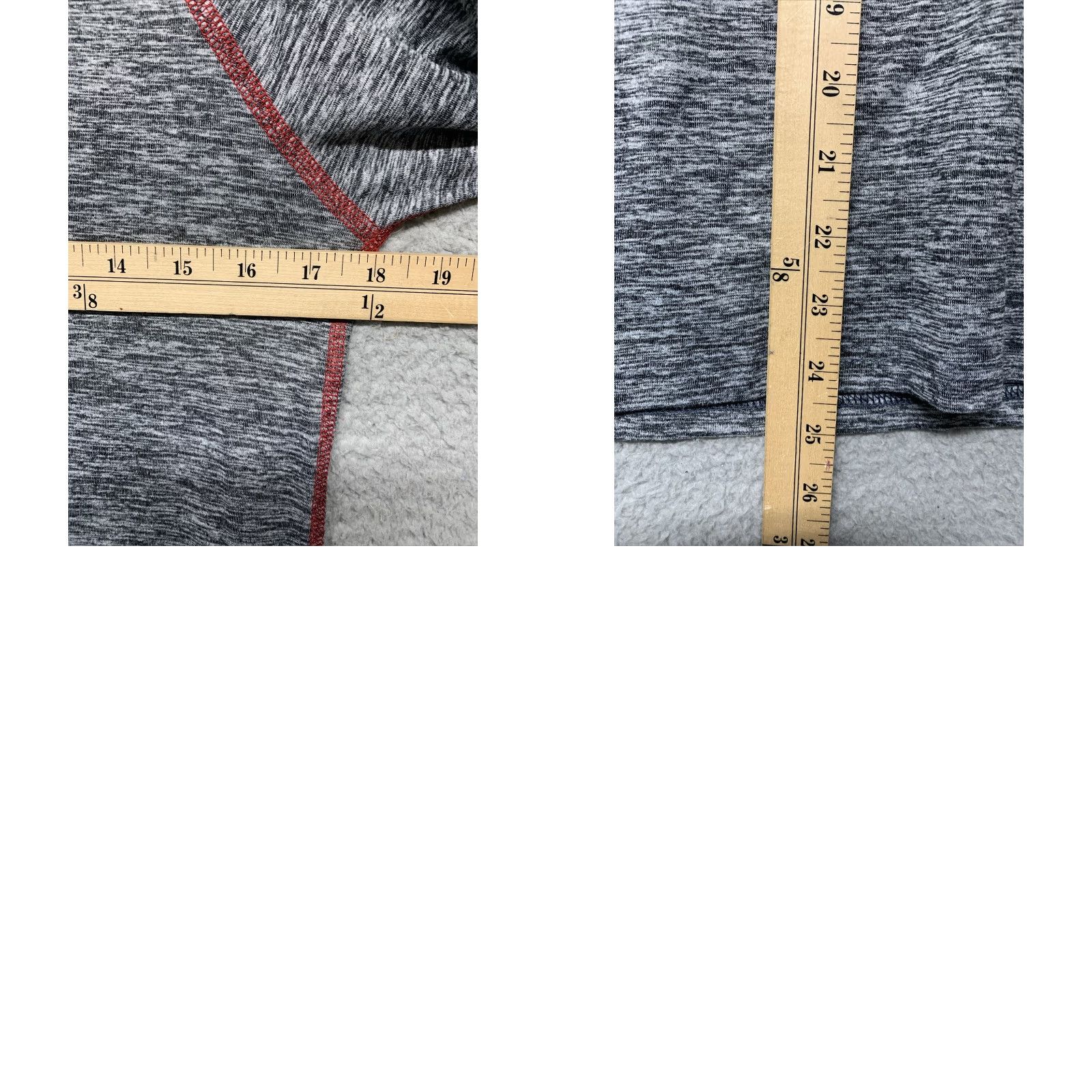 Vintage Russell T-Shirt Men's Medium Long Sleeve Crew Neck Heather Gray & Red Dri-Power 360 Athletic Shirt Size US M / EU 48-50 / 2 - 8 Thumbnail