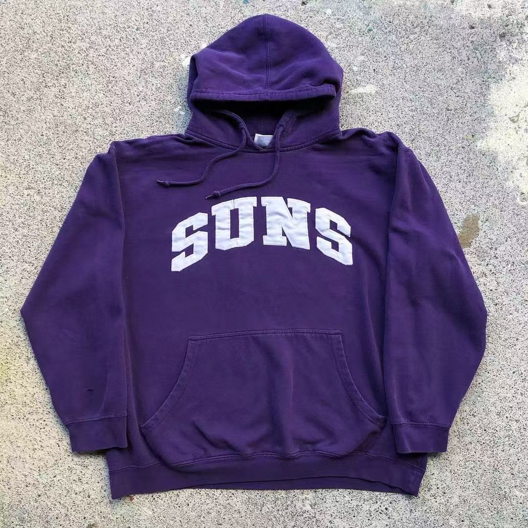 Japanese Brand × Vintage Purple casual retro letter print loose hooodie Size US L / EU 52-54 / 3 - 1 Thumbnail