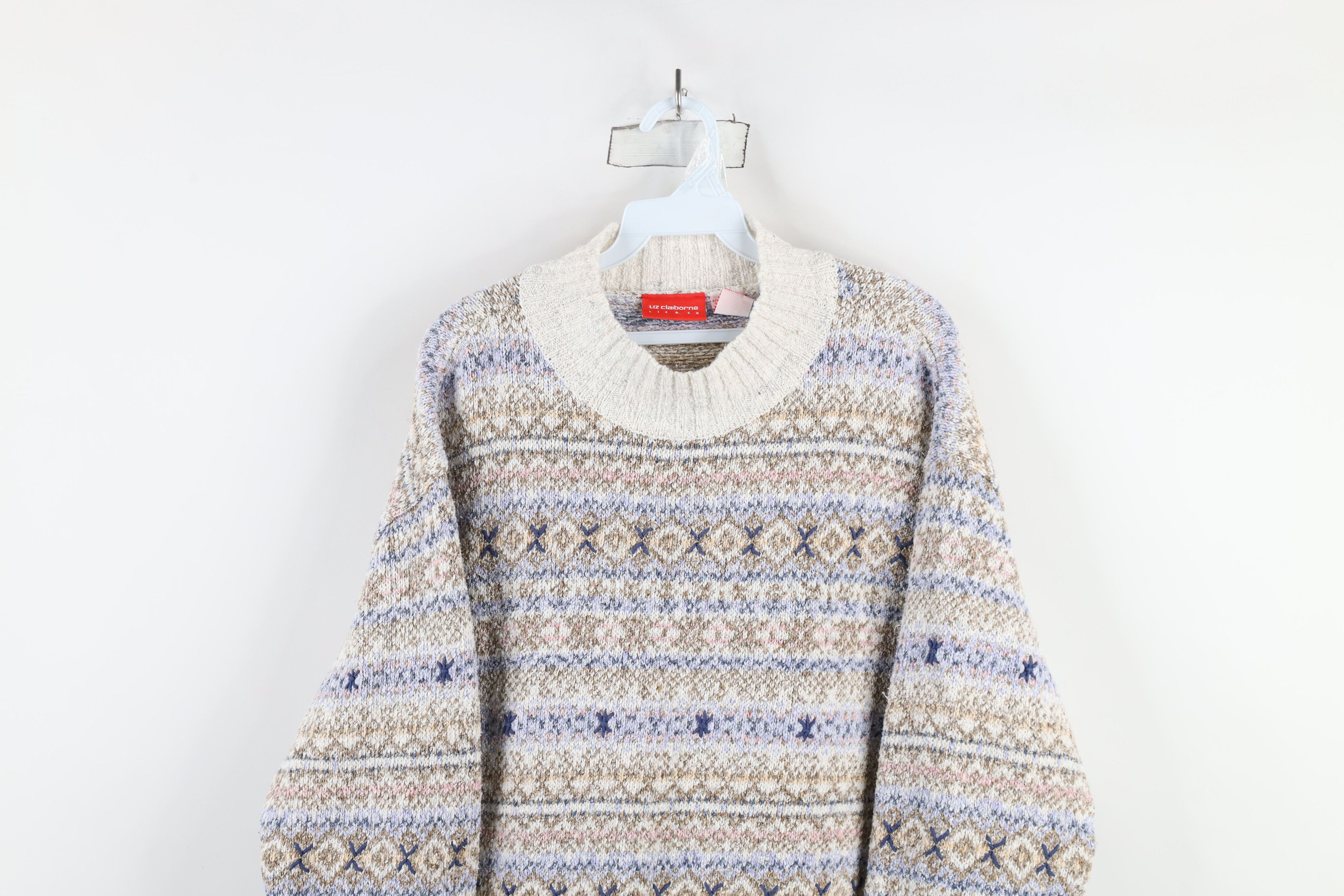 Vintage Vintage 90s Streetwear Pastel Fair Isle Tunic Sweater Size XL / US 12-14 / IT 48-50 - 2 Thumbnail