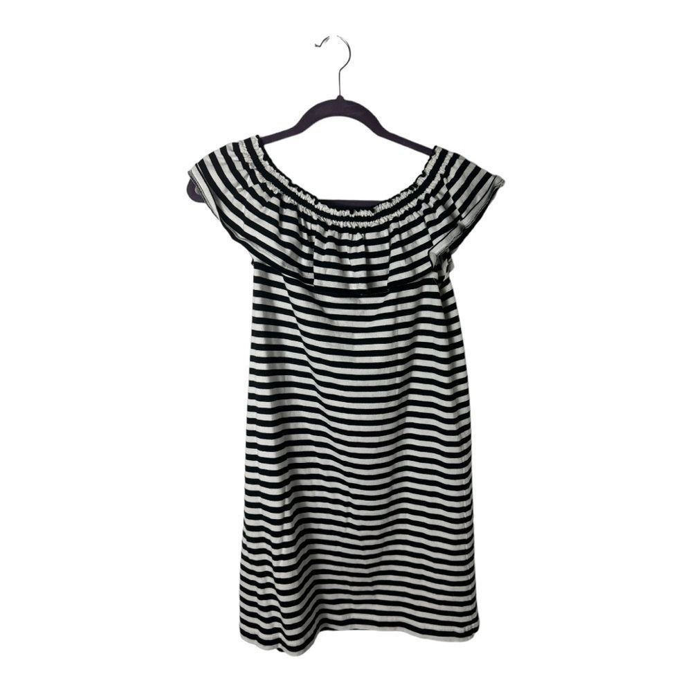 Kate Spade Kate Spade SZ S Off the Shoulder Ruffle Dress Black and Whit Size S / US 4 / IT 40 - 2 Thumbnail