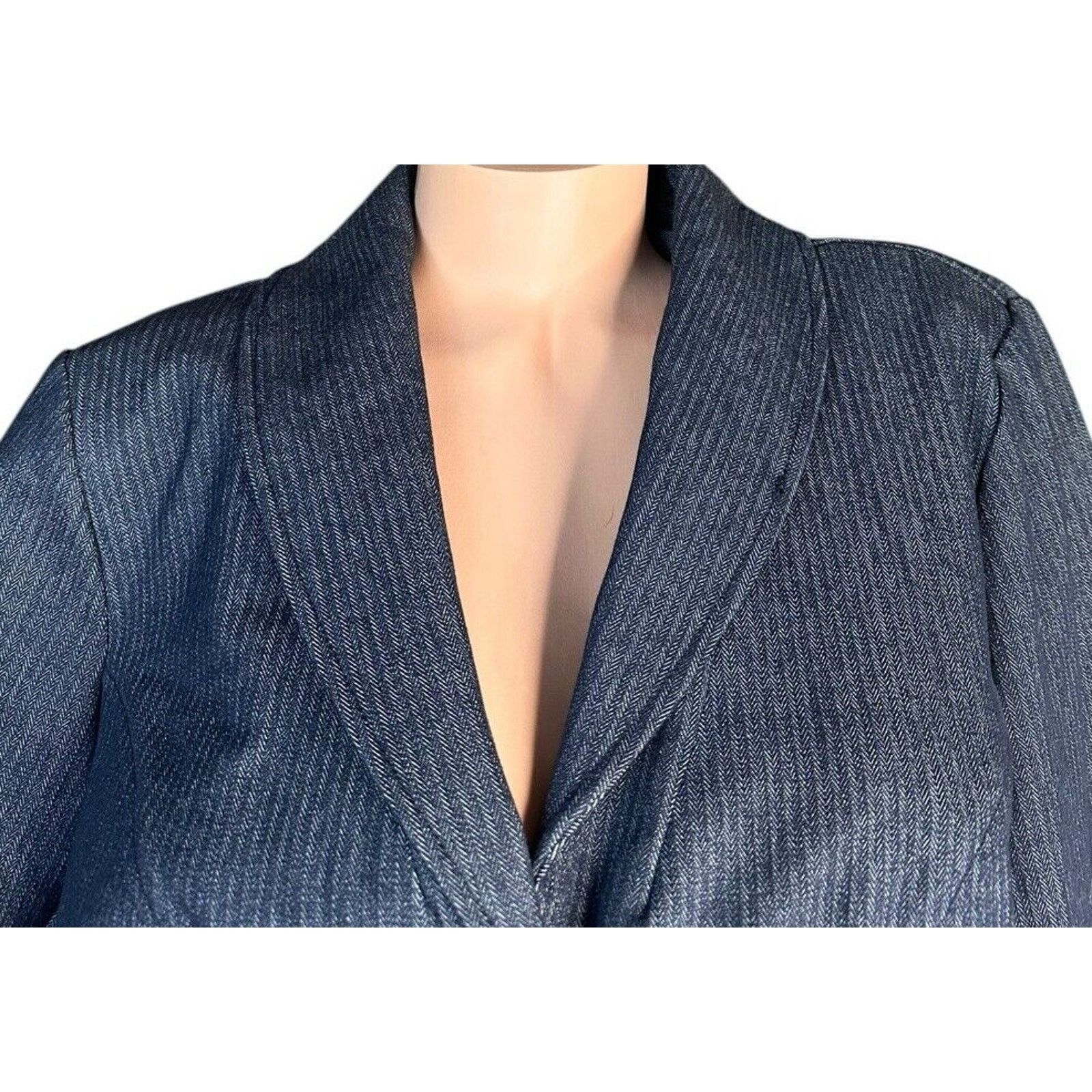 Other View Walter Blue Herringbone Denim Trouser Jeans Blazer 10 L Size 32" / US 10 / IT 46 - 8 Thumbnail