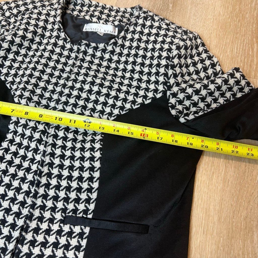 Vintage Russell Kemp Vintage Houndstooth Open Front Long Sleeve Blazer Jacket Women’s XL Size XL / US 12-14 / IT 48-50 - 5 Thumbnail