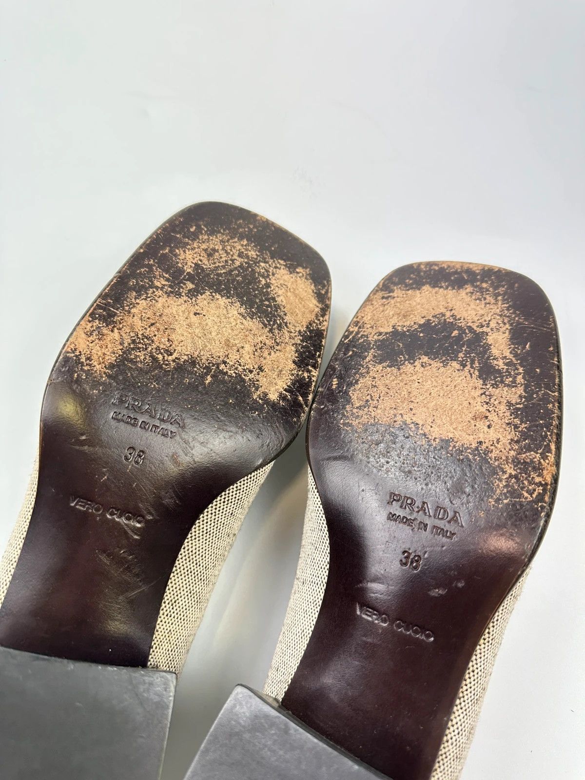 Prada Prada Milano SS1999 Linen & Leather Grey & Black Loafer Size US 9 / IT 39 - 11 Thumbnail