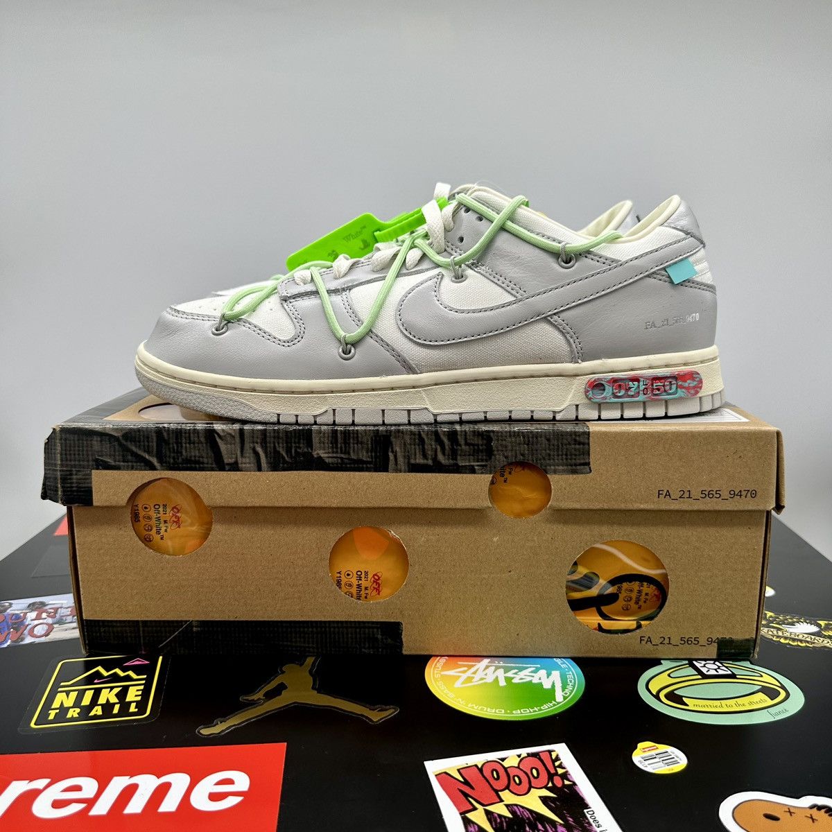 Nike × Off-White Nike Dunk Low Off-White Lot 7 Size US 11.5 / EU 44-45 - 2 Thumbnail
