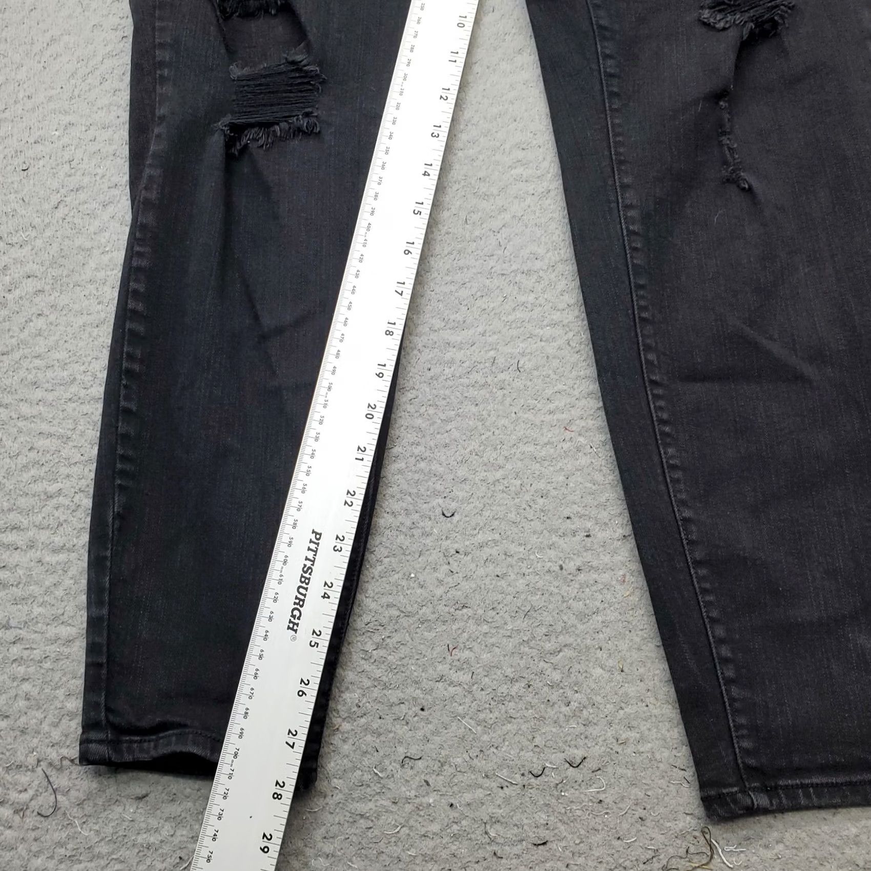 Torrid Torrid Womens Size 22T Black Denim Sky High Skinny Jeans Distressed Premium Stretch Size 40" / US 18 - 4 Thumbnail