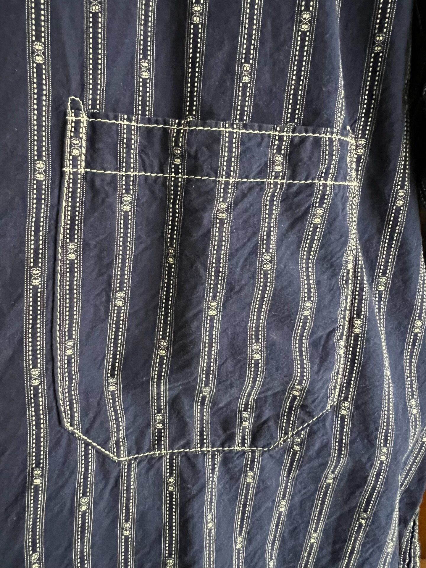 Freewheelers Freewheelers Vintage Indigo Stripe Crew Shirt Size US XS / EU 42 / 0 - 6 Thumbnail