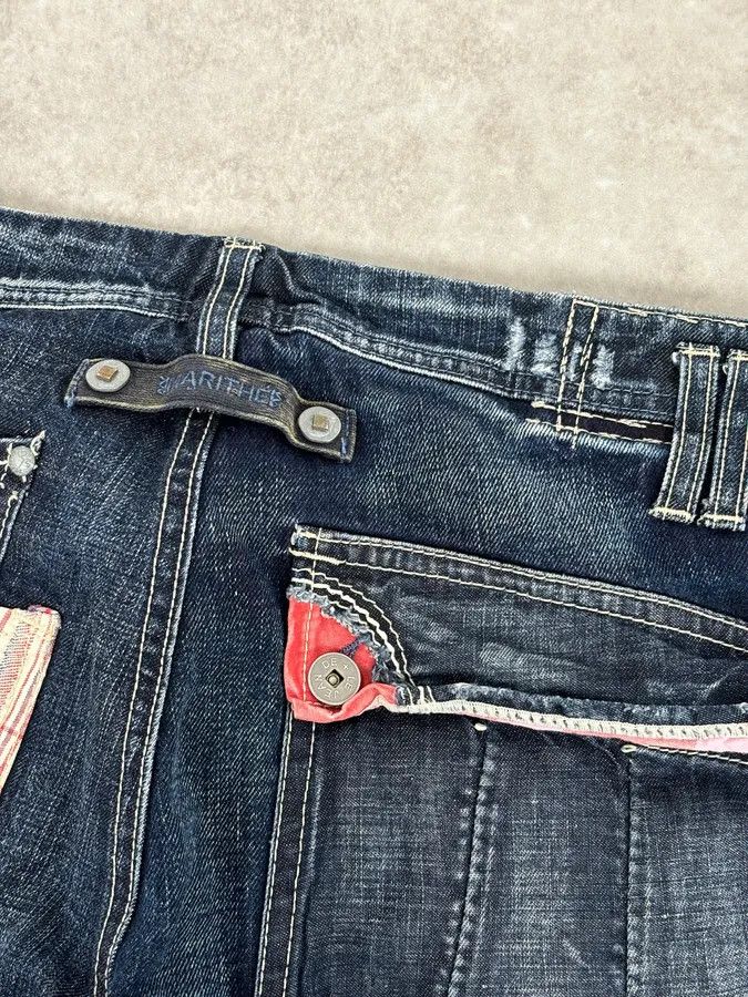 Marithe + Francois Girbaud 2000s Marithé + François Girbaud Multi-Patchwork Design Blue Denim Jeans Size 26" / US 2 / IT 38 - 11 Thumbnail