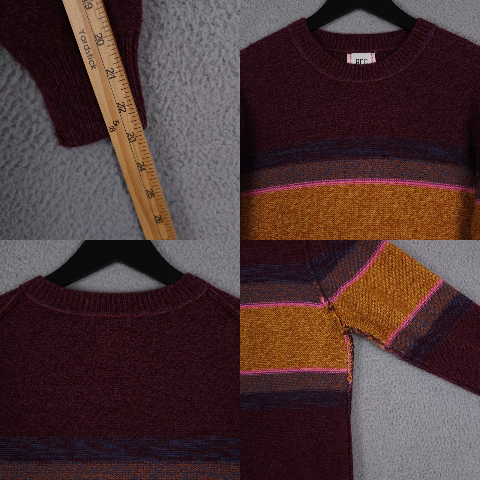 Urban Outfitters BDG Sweater Womens Small Red Oaklyn Oversized Crew Neck Pullover Size S / US 4 / IT 40 - 8 Thumbnail