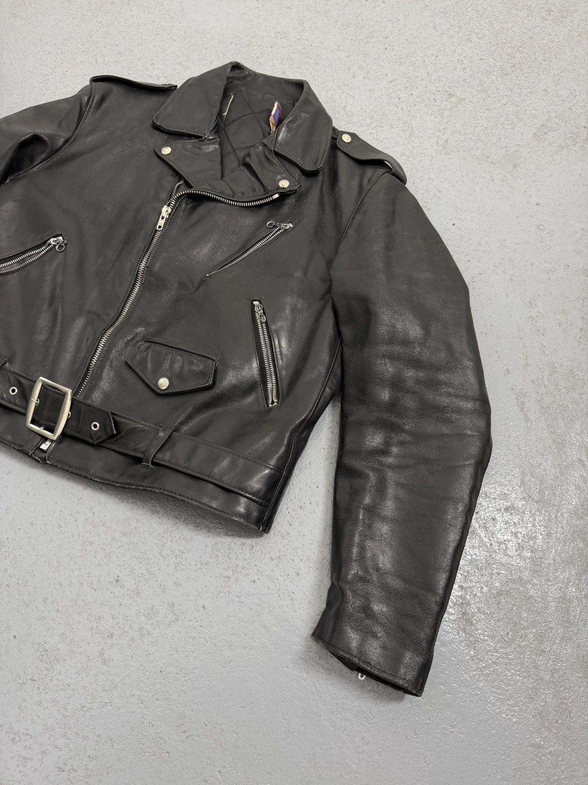 Schott Vintage Schott Perfecto 418 Dense Leather Made In USA Jacket Size US L / EU 52-54 / 3 - 2 Thumbnail