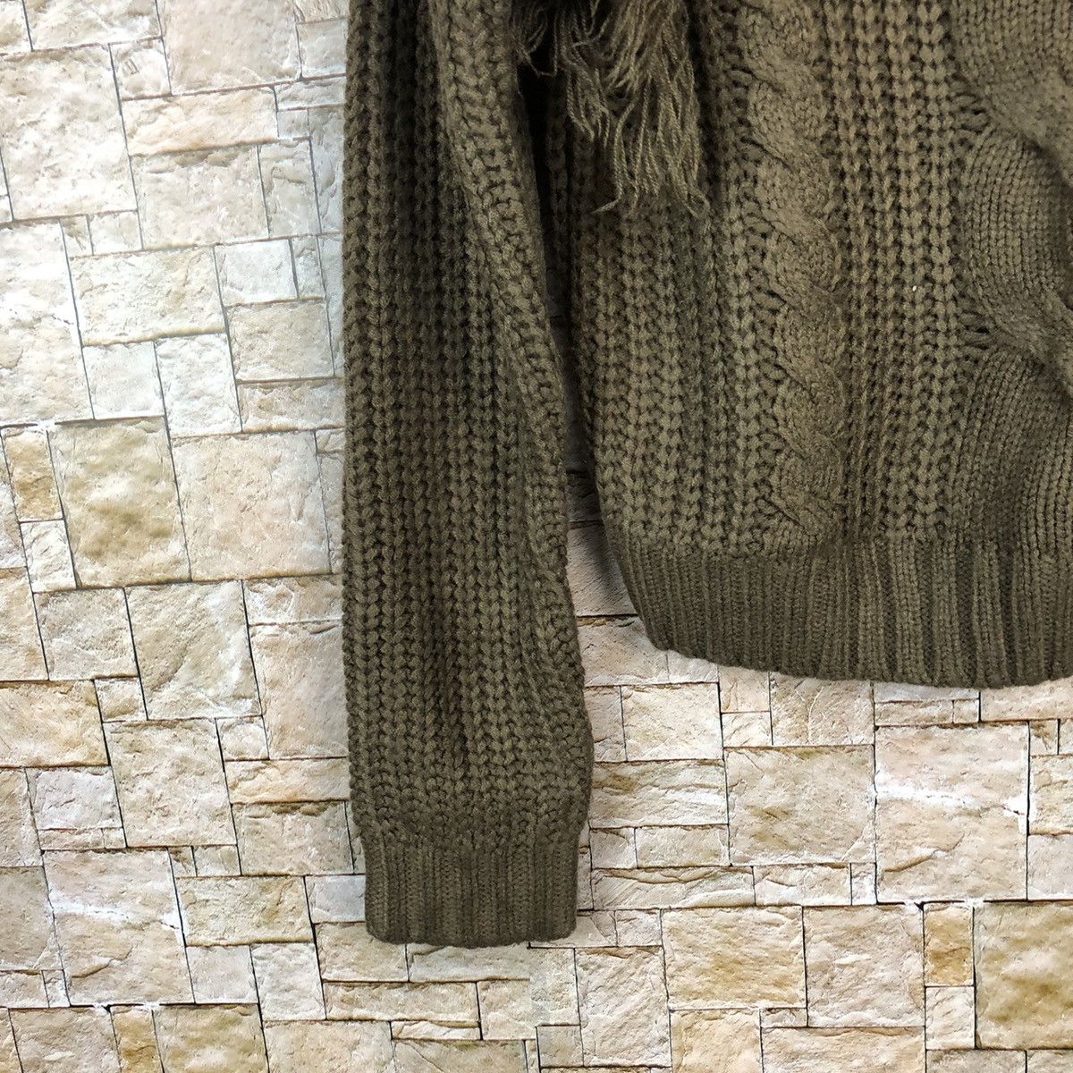 Aran Isles Knitwear × Homespun Knitwear × Japanese Brand Riche Glamour Brown cable Knitwear #A1106 Size M / US 6-8 / IT 42-44 - 7 Thumbnail