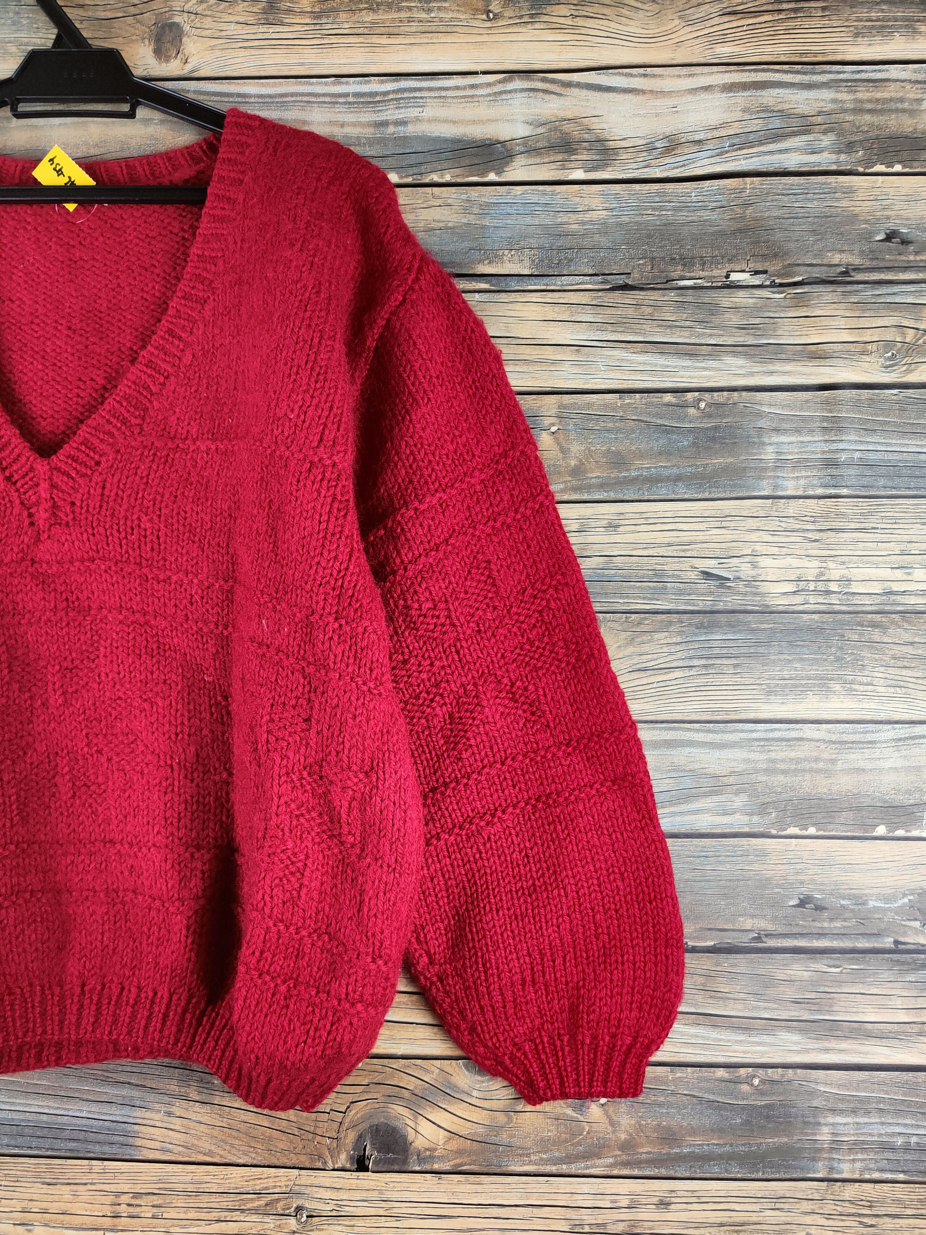 Japanese Brand DL Japan Red Knitwear Sweatshirts #46-434 Size L / US 10 / IT 46 - 5 Thumbnail