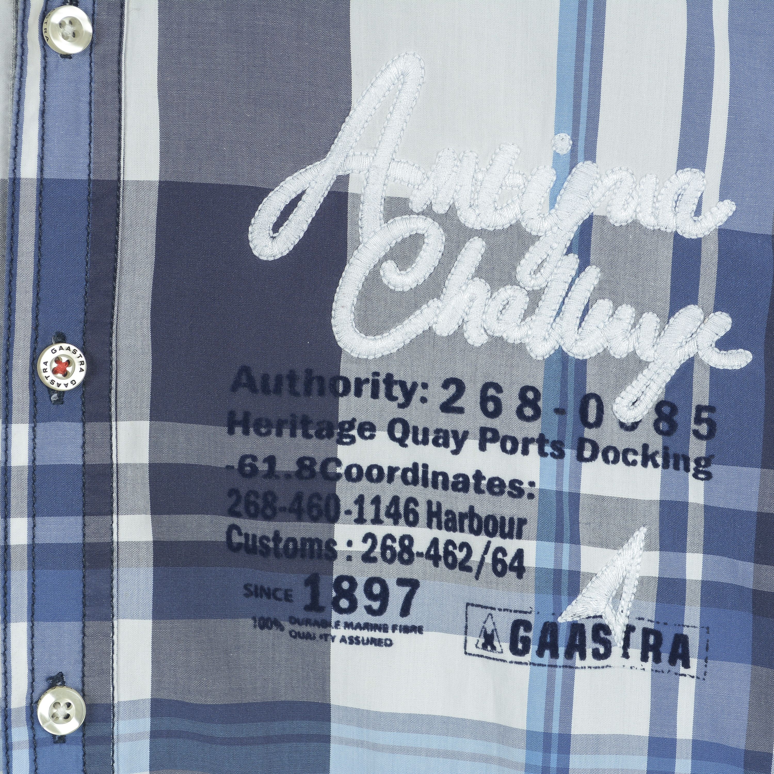 Other GAASTRA Men Casual Check Shirt Cotton Embroidery Long Sleeve Size US XL / EU 56 / 4 - 3 Thumbnail