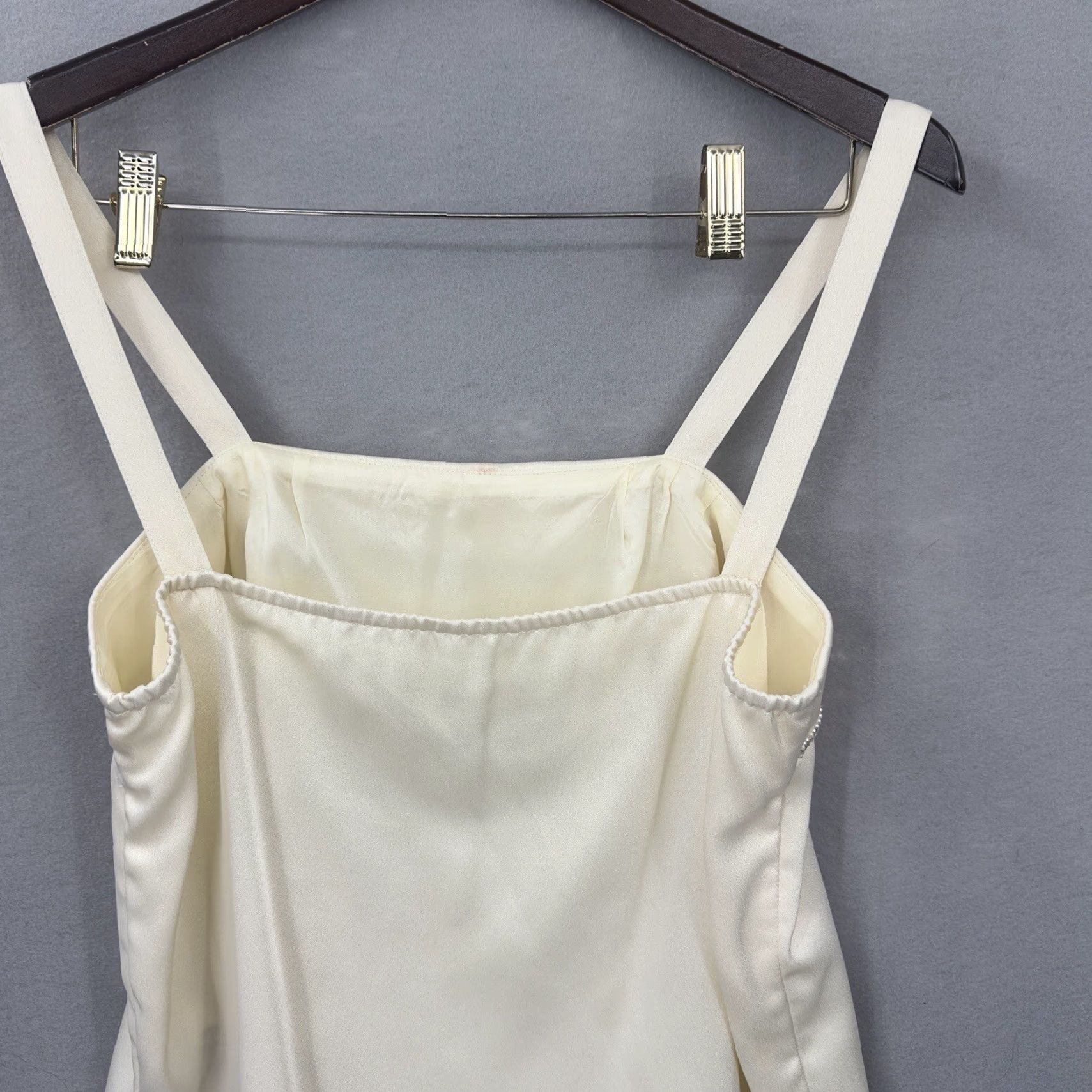 Vintage VINTAGE Lillie Rubin Pearl Lined Blouse Womens 10 Sleeveless Cami Quiet Luxury Shirt 10 Ivory 1980s Art Deco Embellished Mens Women Size L / US 10 / IT 46 - 3 Thumbnail