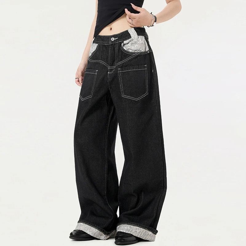 Jean Snakeskin Patchwork Contrast Color Jeans Size US 33 - 3 Thumbnail