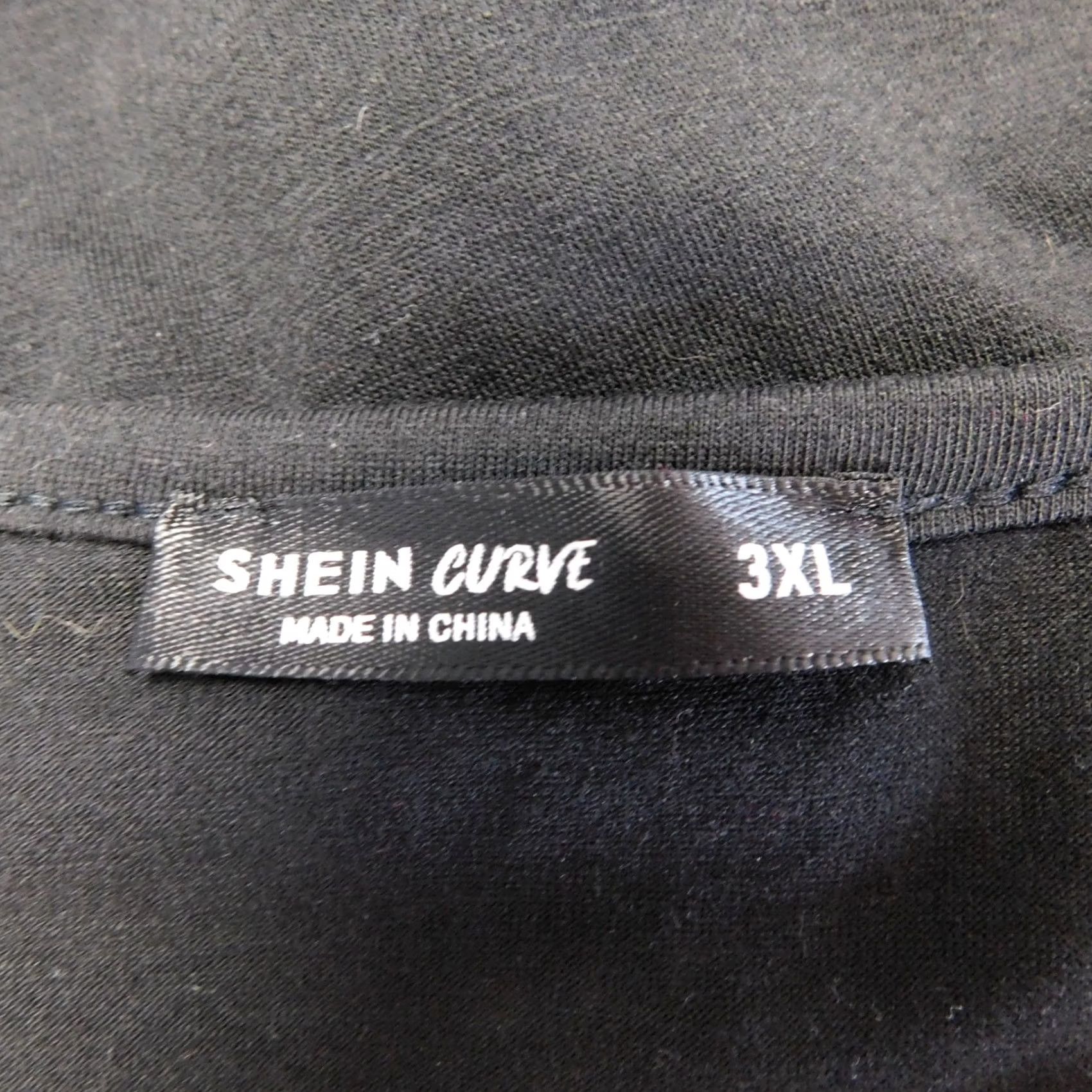 Shein SheIn Curve T-Shirt 3XL, Black, Short Sleeve, Keyhole Size XXL / US 16-18 / IT 52-54 - 4 Thumbnail