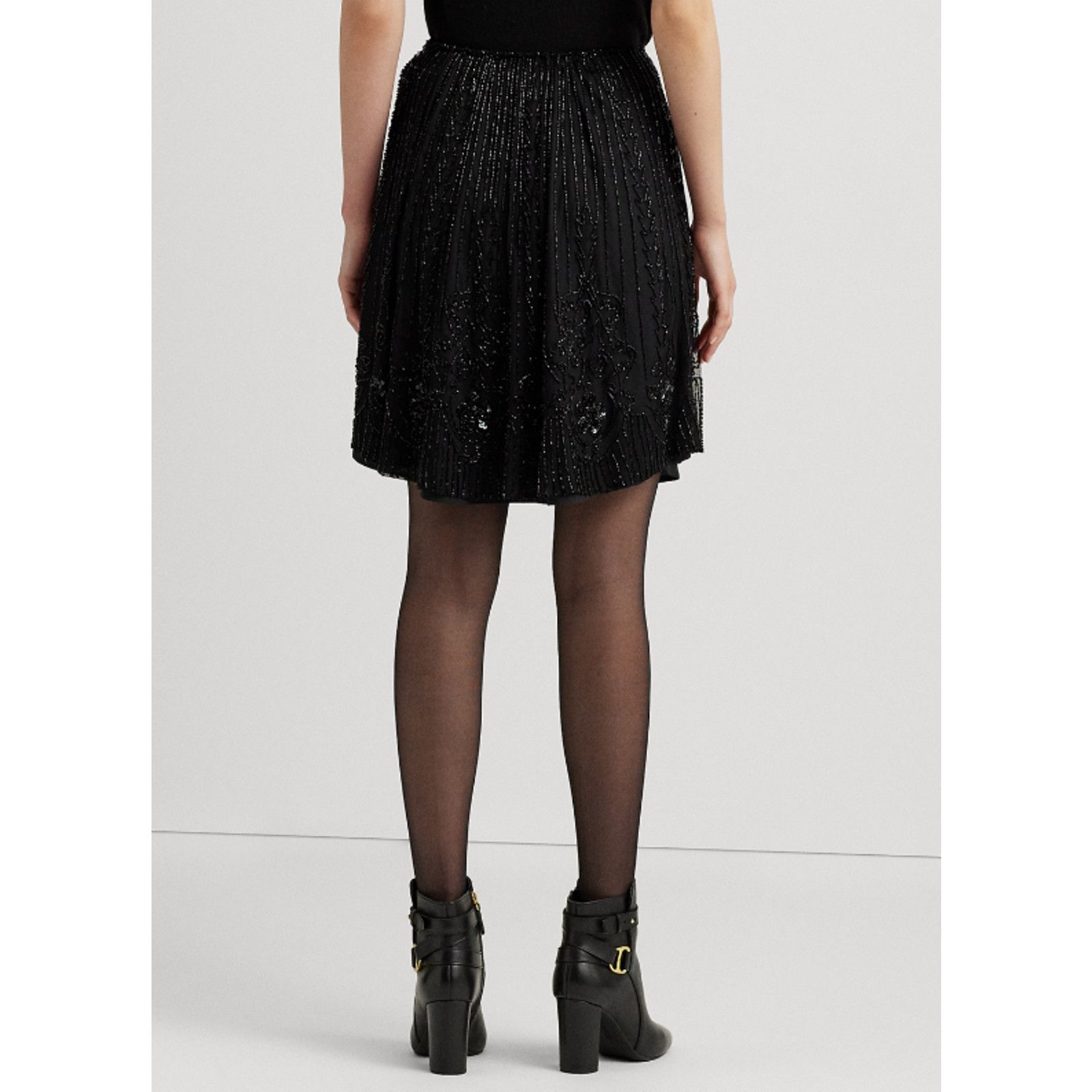 Lauren Ralph Lauren Lauren Ralph Lauren Beaded Mesh A-Line Skirt Black Size 14 Size 36" / US 14 / IT 50 - 4 Thumbnail