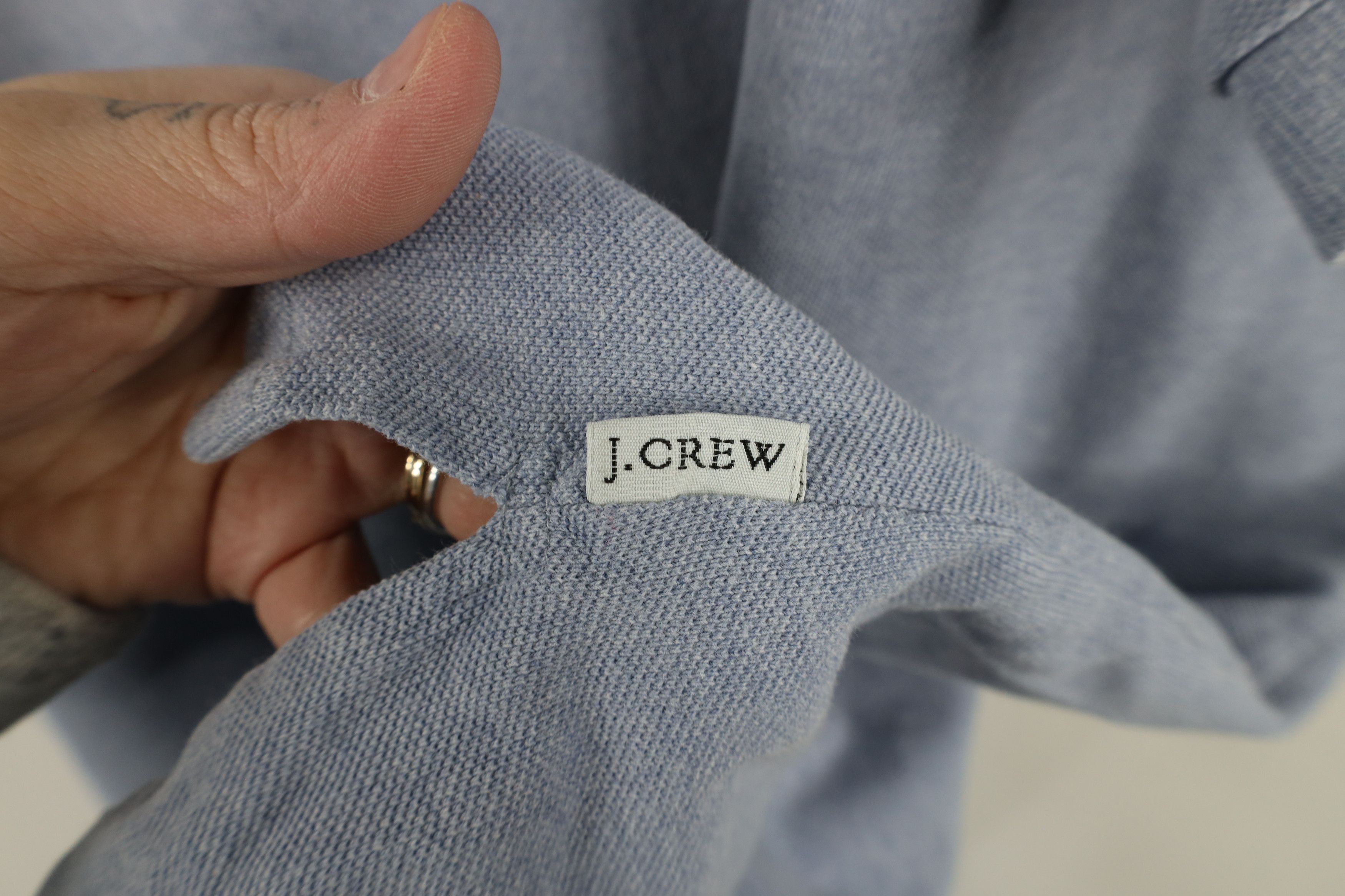J.Crew × Vintage Vintage 90s J Crew Blank Collared Polo Shirt Blue USA Size US XXL / EU 58 / 5 - 6 Thumbnail