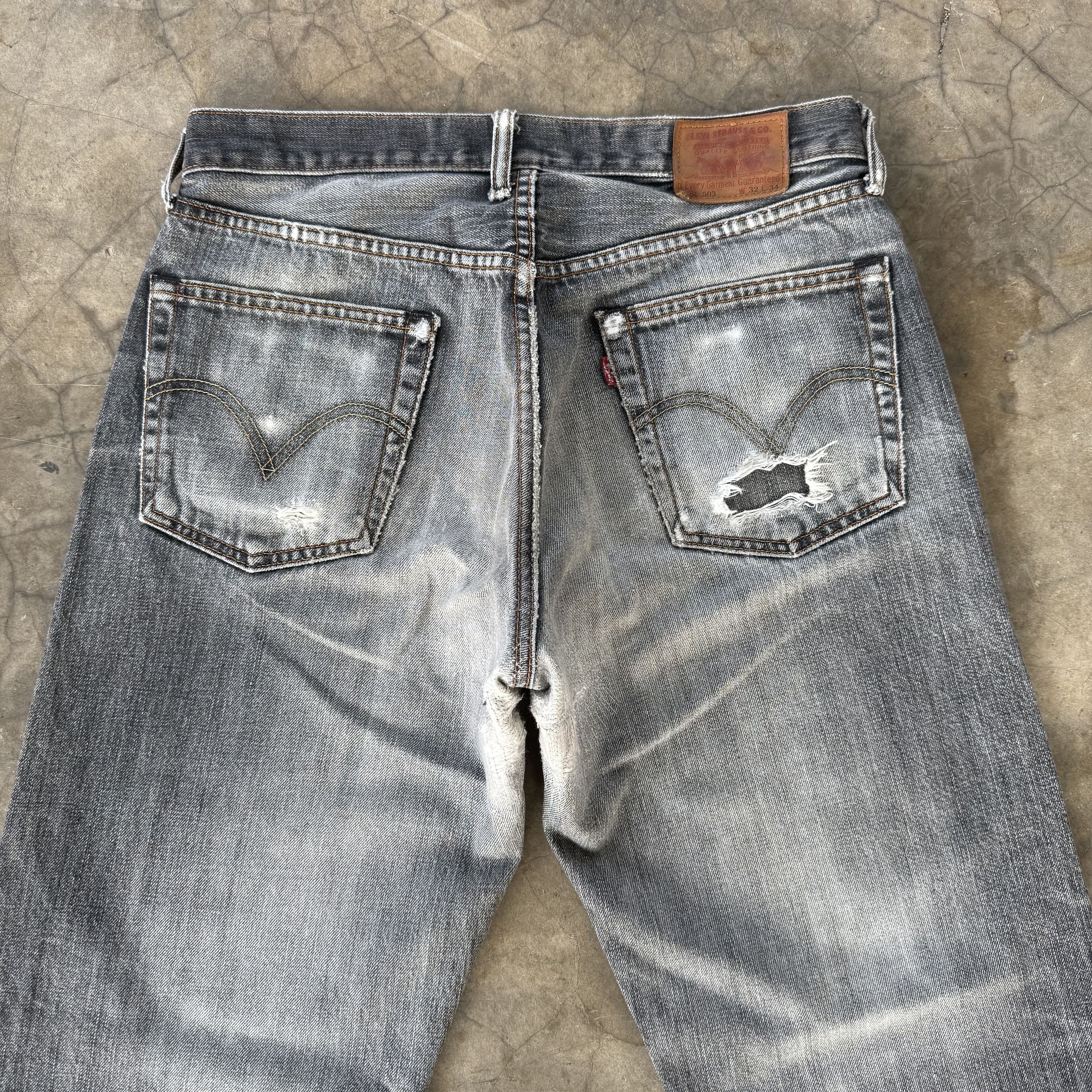 Levi's Vintage Clothing W32x29 Vintage Levi's 503 Faded Black Denim Jean Pants Size US 32 / EU 48 - 11 Thumbnail