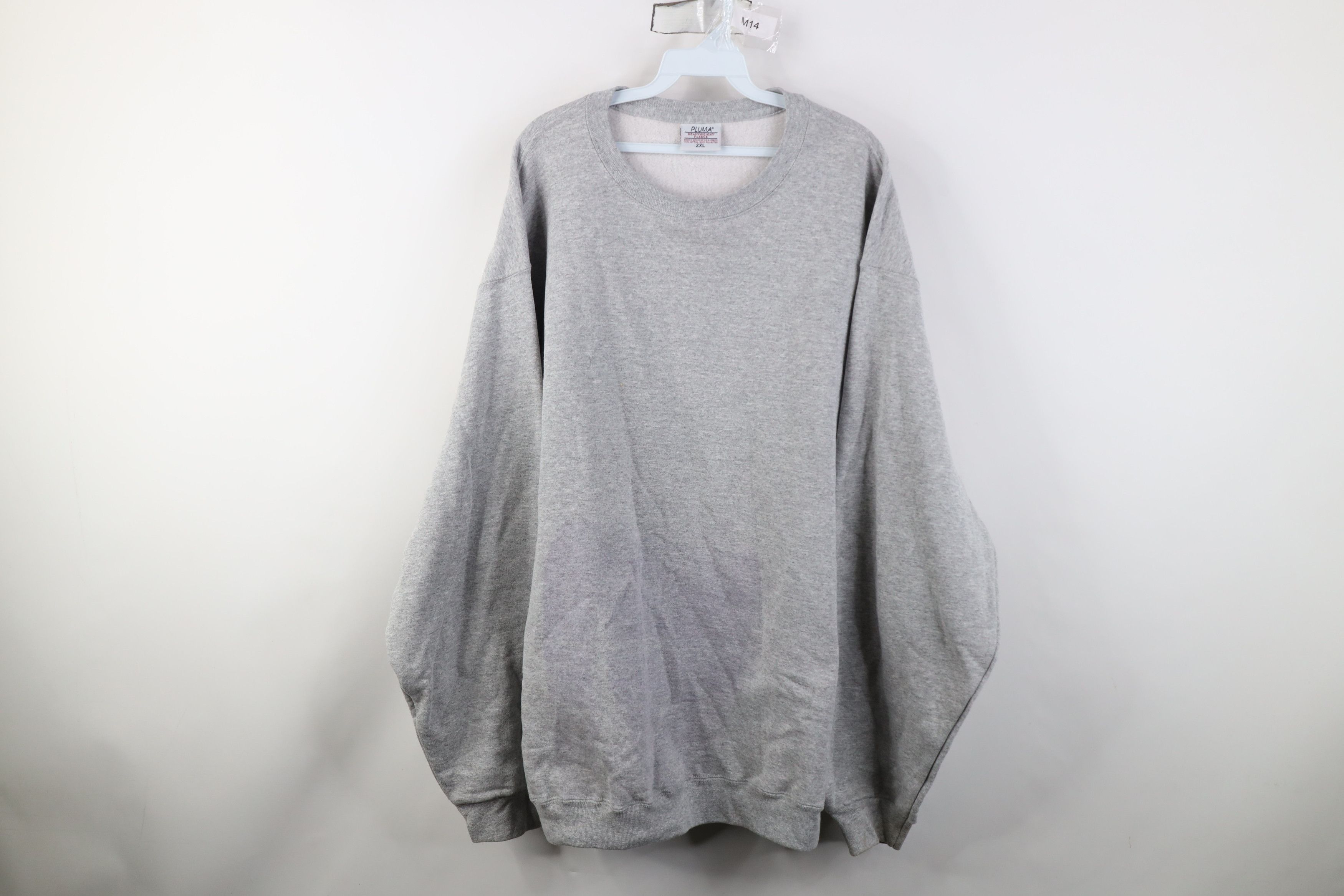 Vintage Vintage 90s Streetwear Blank Heavy Sweatshirt Heather Gray Size US XXL / EU 58 / 5 - 1 Thumbnail