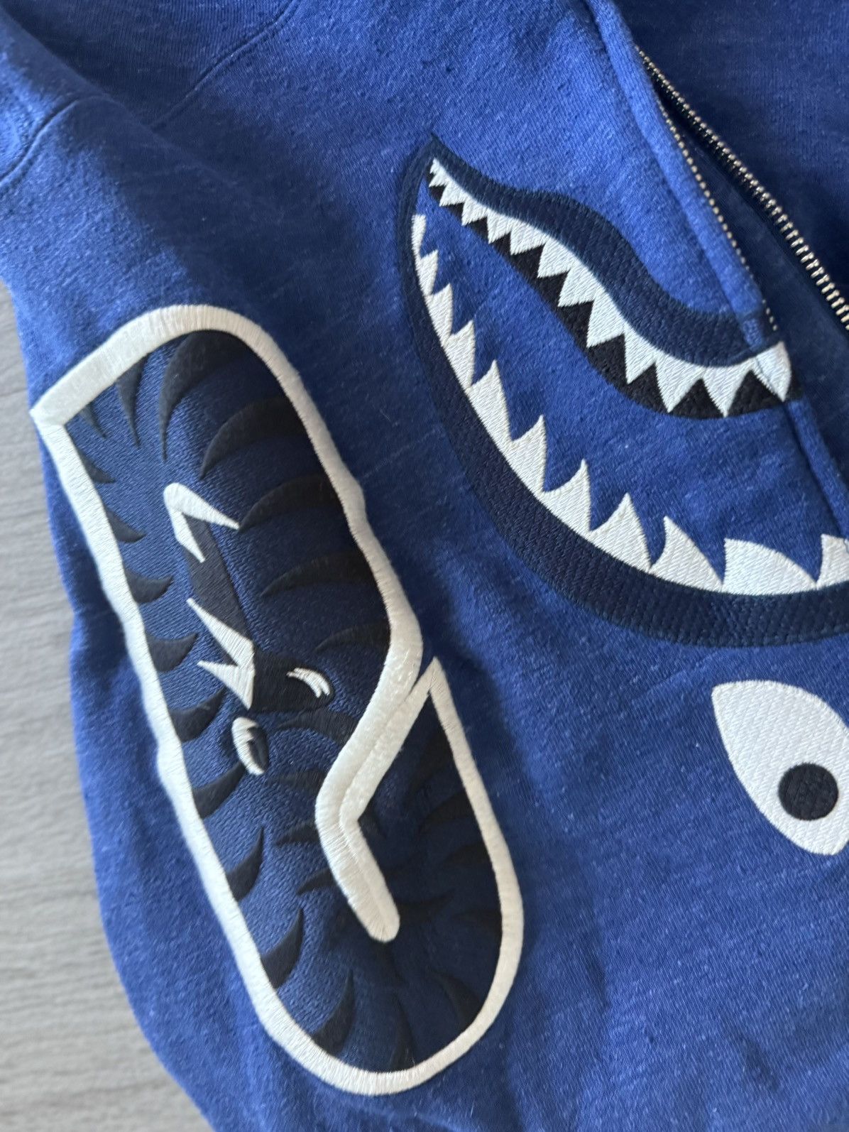 Bape Bape Indigo Shark Full Zip Size US XL / EU 56 / 4 - 3 Thumbnail