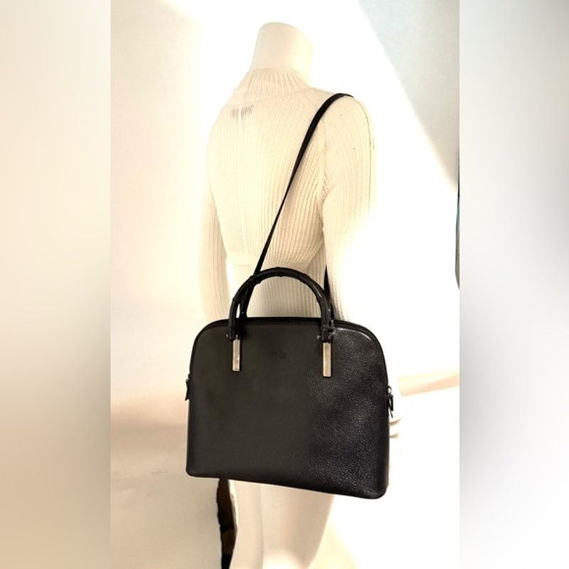Gucci Gucci Black Pebble Grained leather w/bamboo handle bag Size ONE SIZE - 2 Thumbnail