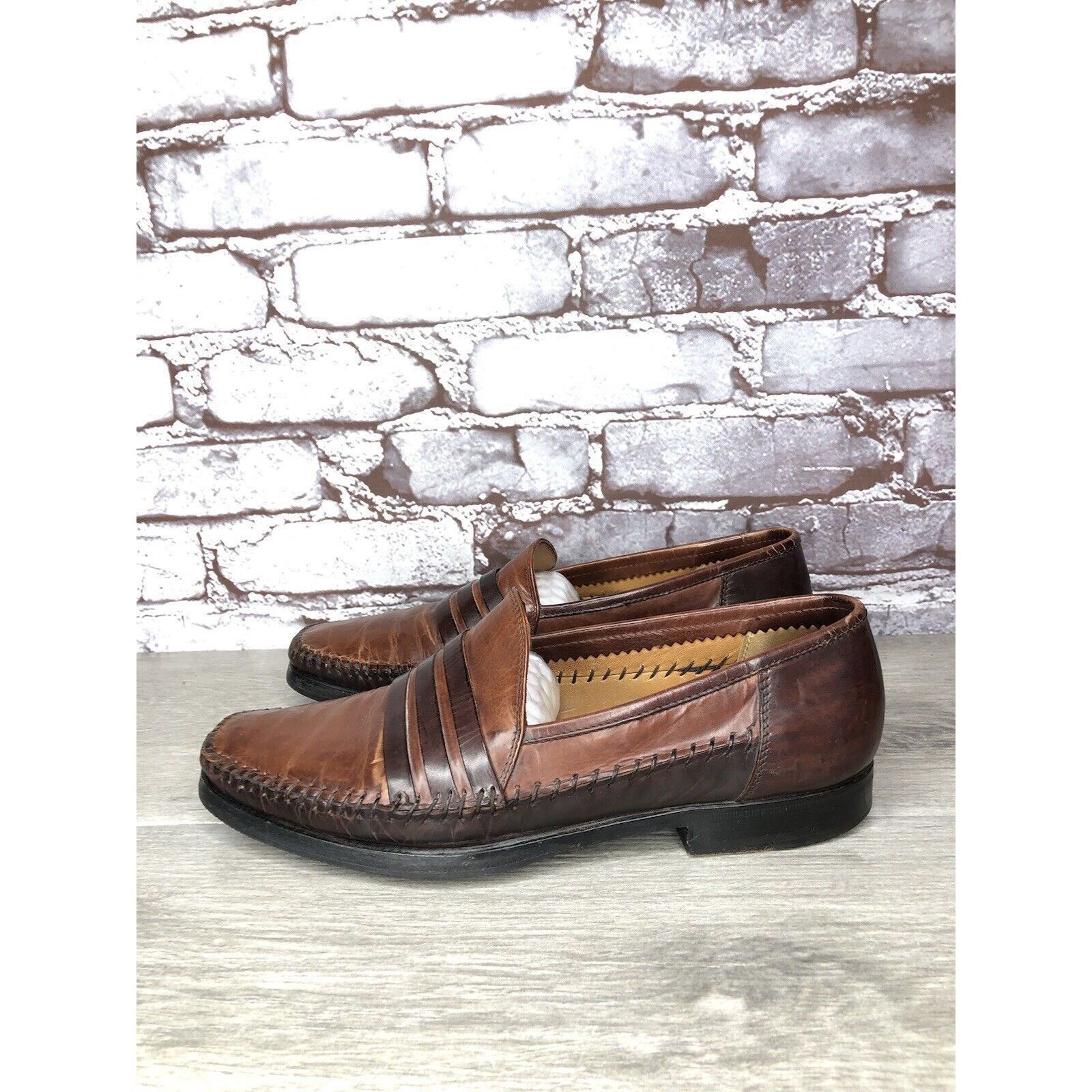 Other LORENZO BANFI Milano Brown Leather Slip On Loafers Dress Sho Size US 8 / EU 41 - 22 Thumbnail
