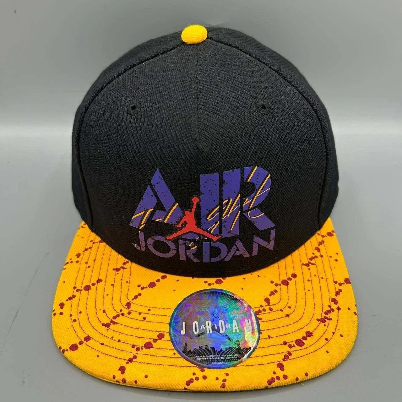 Jordan Brand Air Jordan Flight Hat Men Black Yellow Jumpman Snap Back Cap Size ONE SIZE - 1 Thumbnail