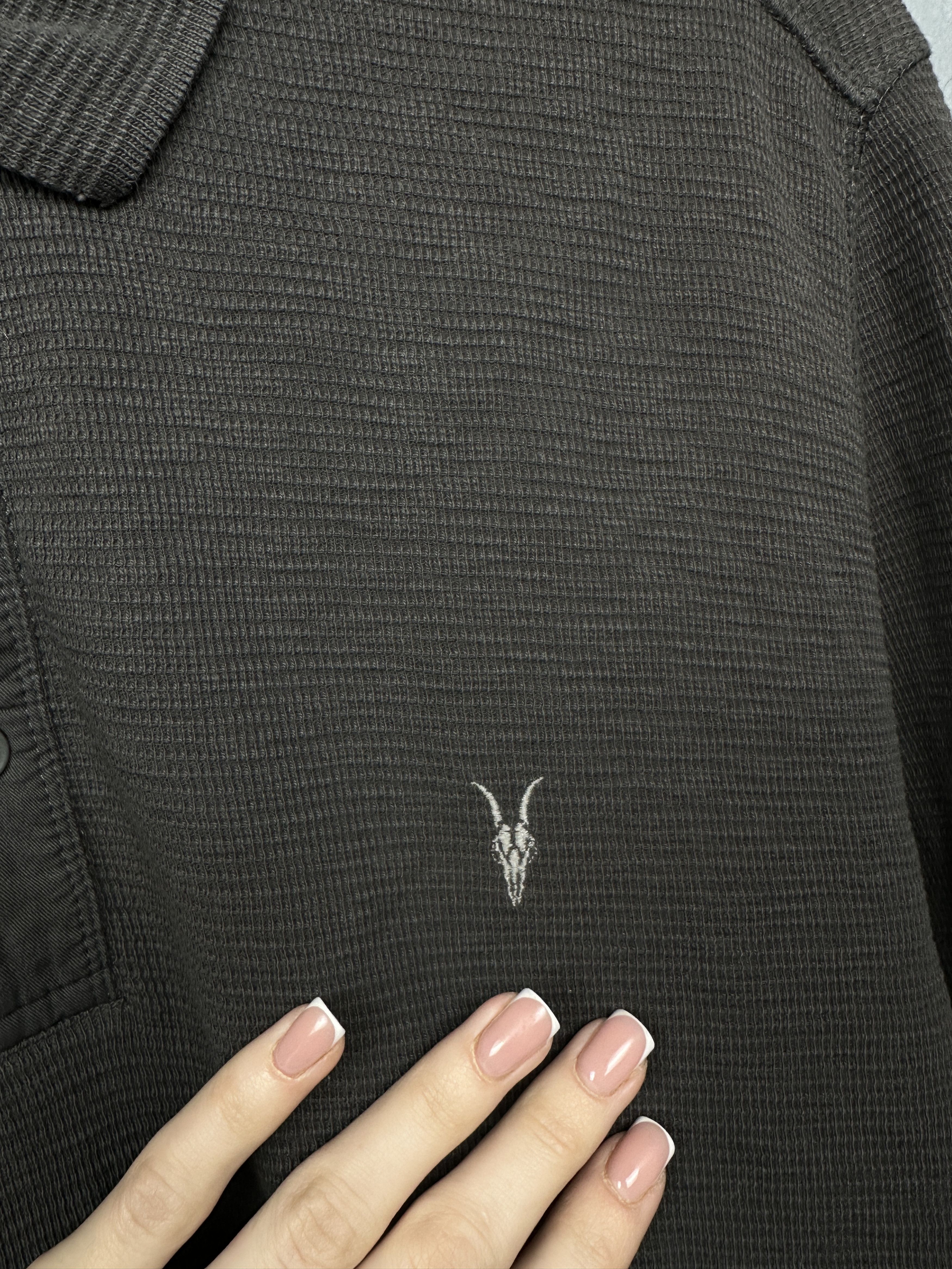 Allsaints Allsaints Clash Mens Ribbed Long Sleeve Polo Shirt Size US L / EU 52-54 / 3 - 3 Thumbnail
