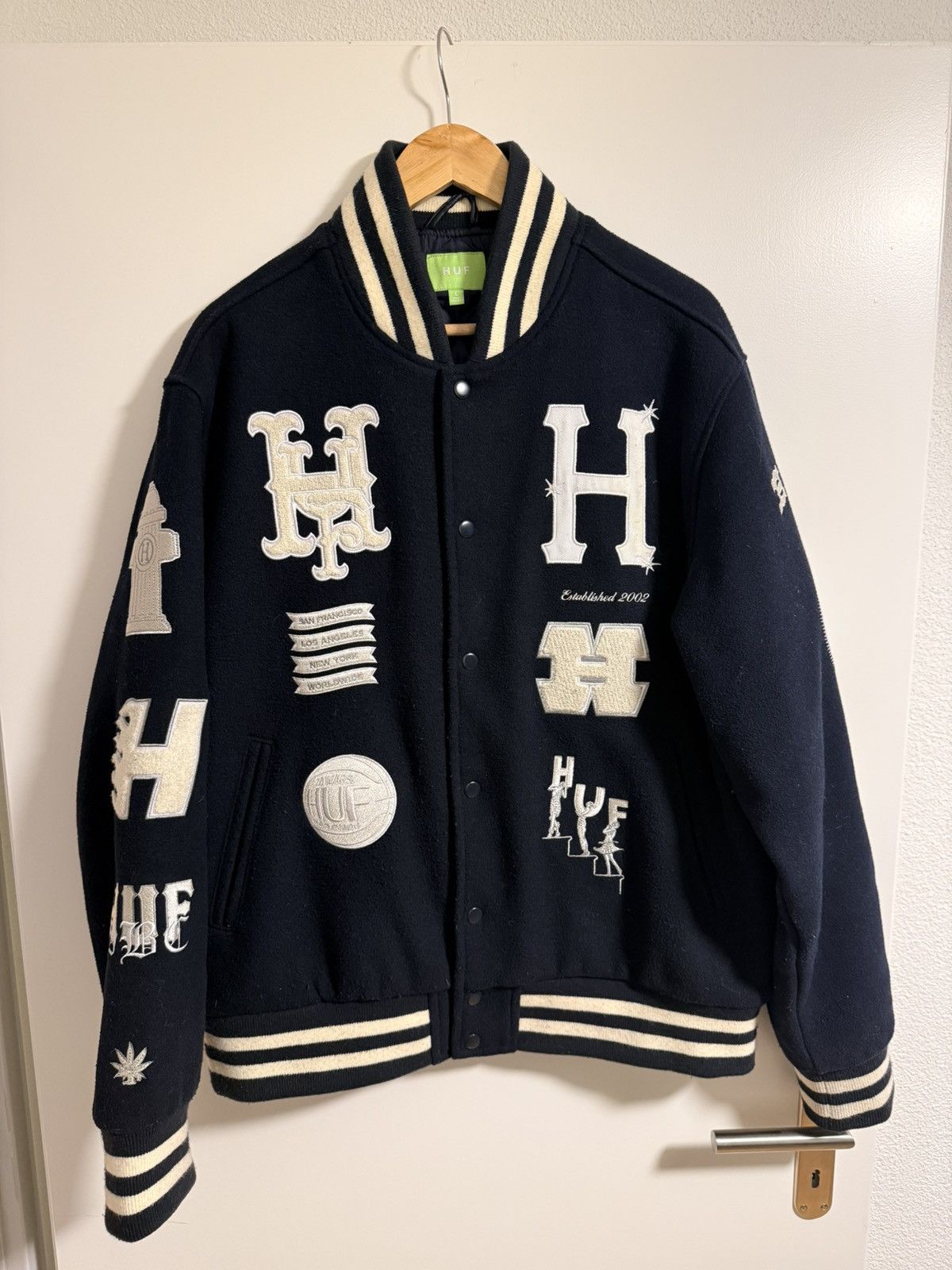 Huf HUF 20 Year Classic H Varsity Jacket Men's College Jacket Size US L / EU 52-54 / 3 - 1 Thumbnail