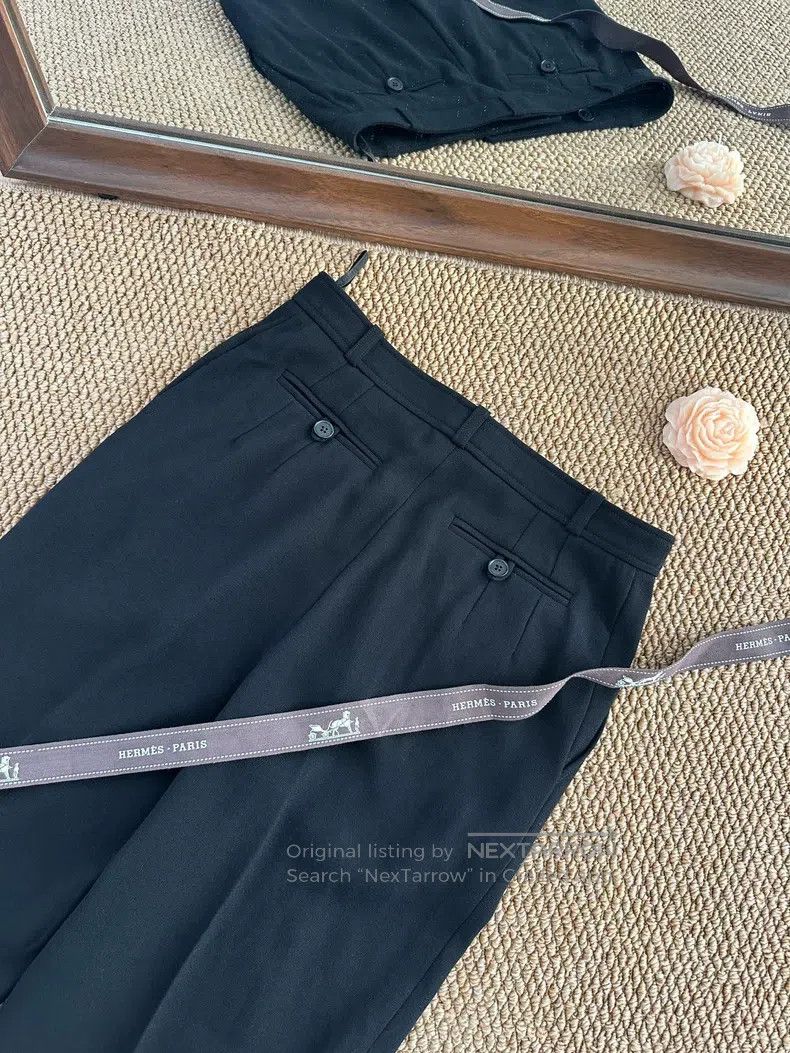 Hermes Hermes Vintage fine wool pleated casual dress pants for wo Size 24" / US 00 / IT 34 - 5 Thumbnail