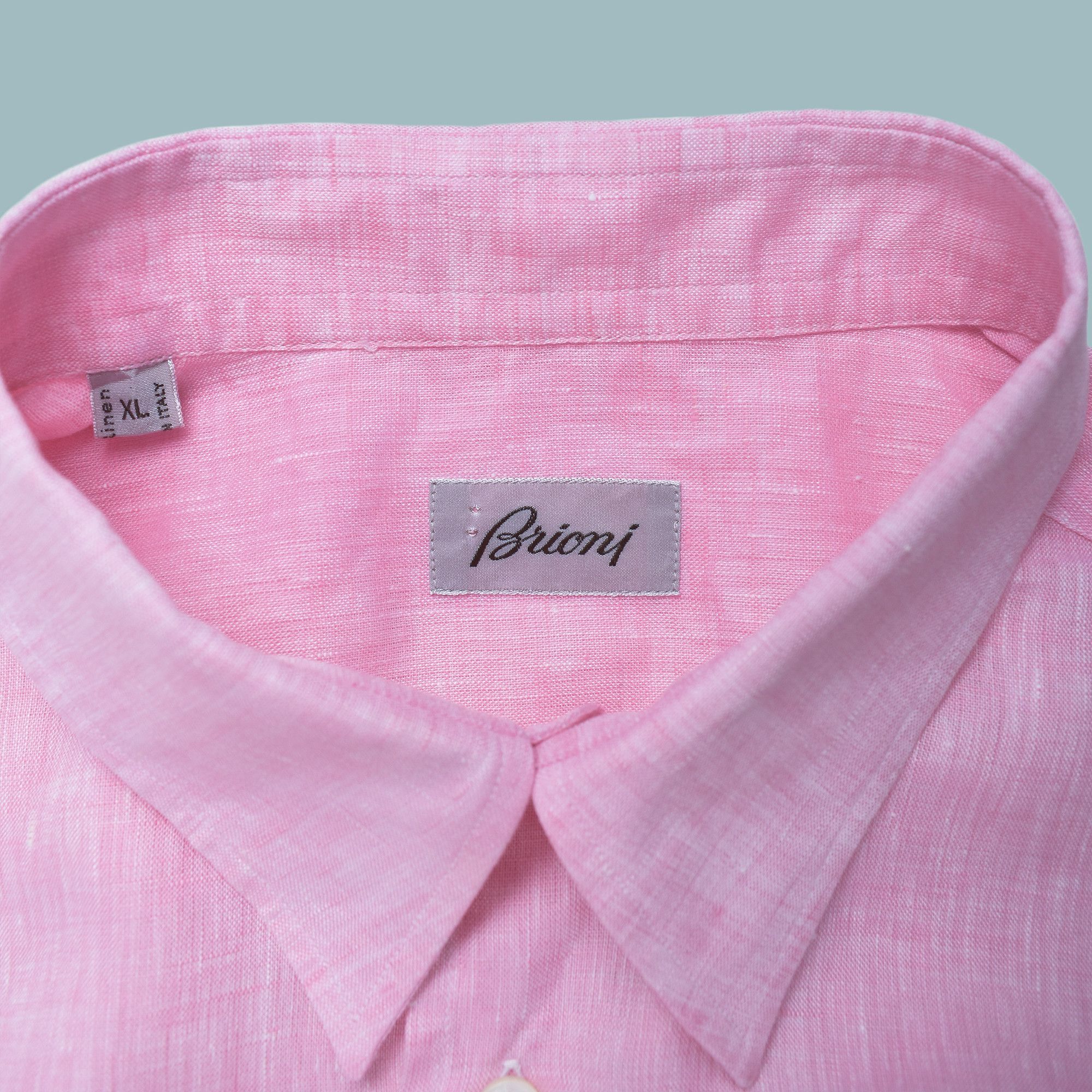 Brioni BRIONI LINEN PINK SHIRT MADE IN ITALY XL Size US XL / EU 56 / 4 - 2 Thumbnail