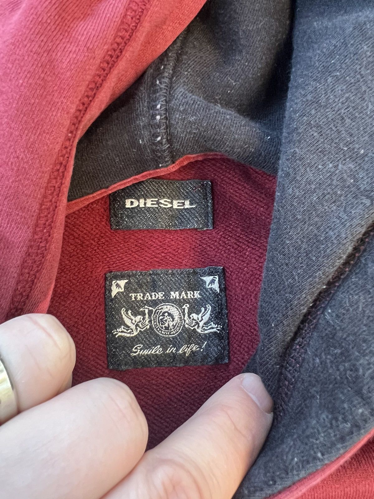Diesel × Vintage Y2K Diesel Trade Mark Smile In Life Vintage Hoodie Size US L / EU 52-54 / 3 - 4 Thumbnail