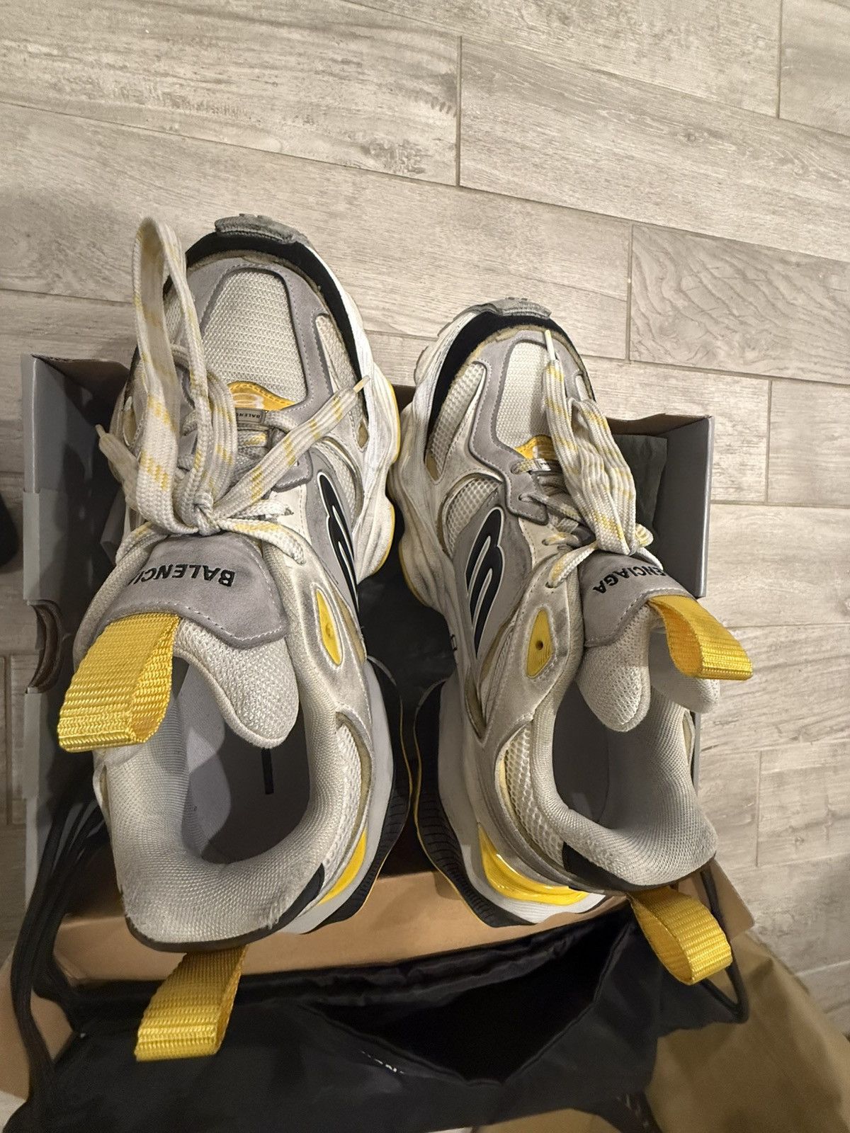 Balenciaga CARGO SNEAKERS - GREY/ WHITE/ YELLOW Size US 11 / EU 44 - 6 Thumbnail