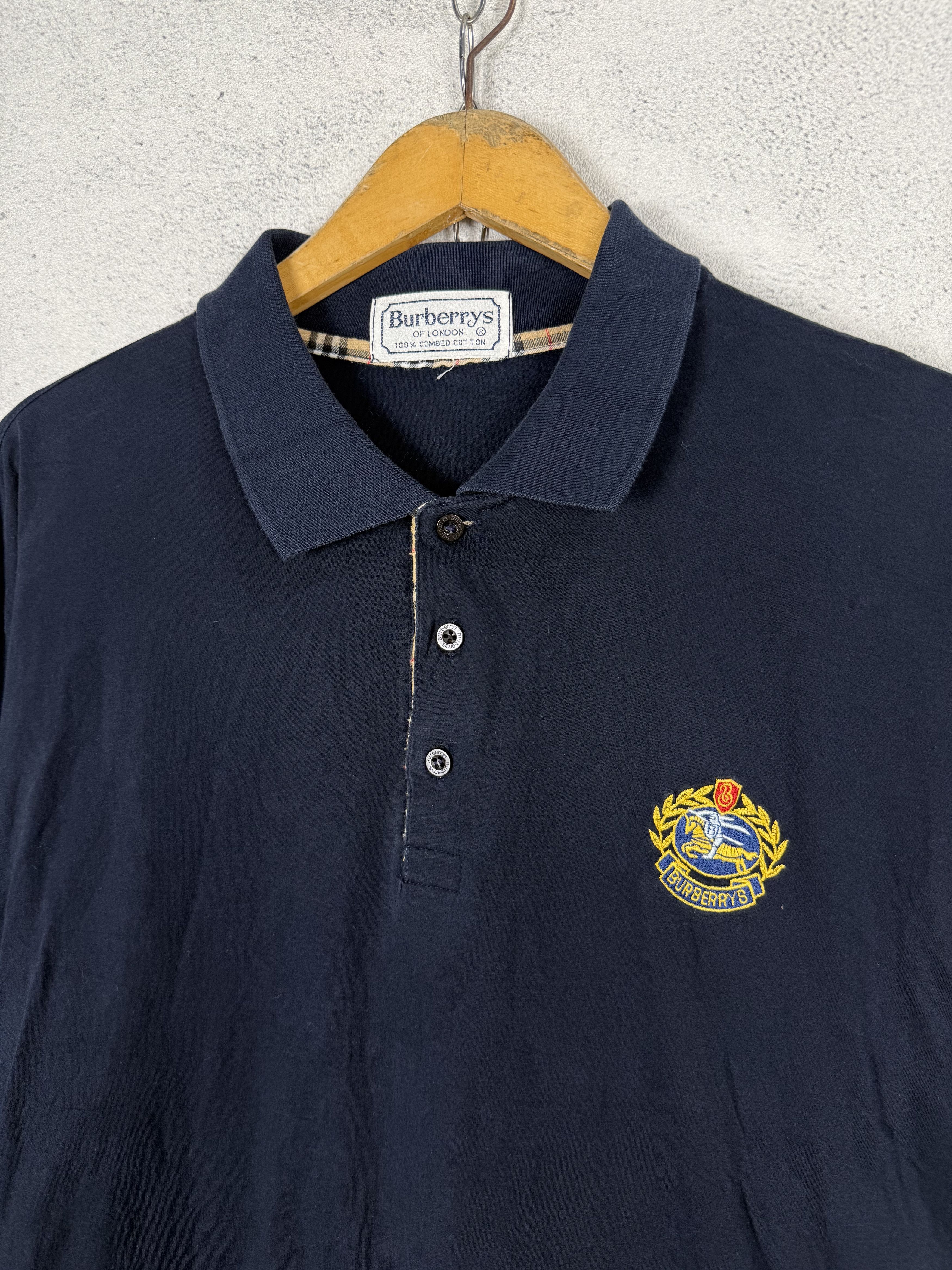 Burberry Vintage Burberry Navy Longsleeve Polo Shirt Size US S / EU 44-46 / 1 - 2 Thumbnail