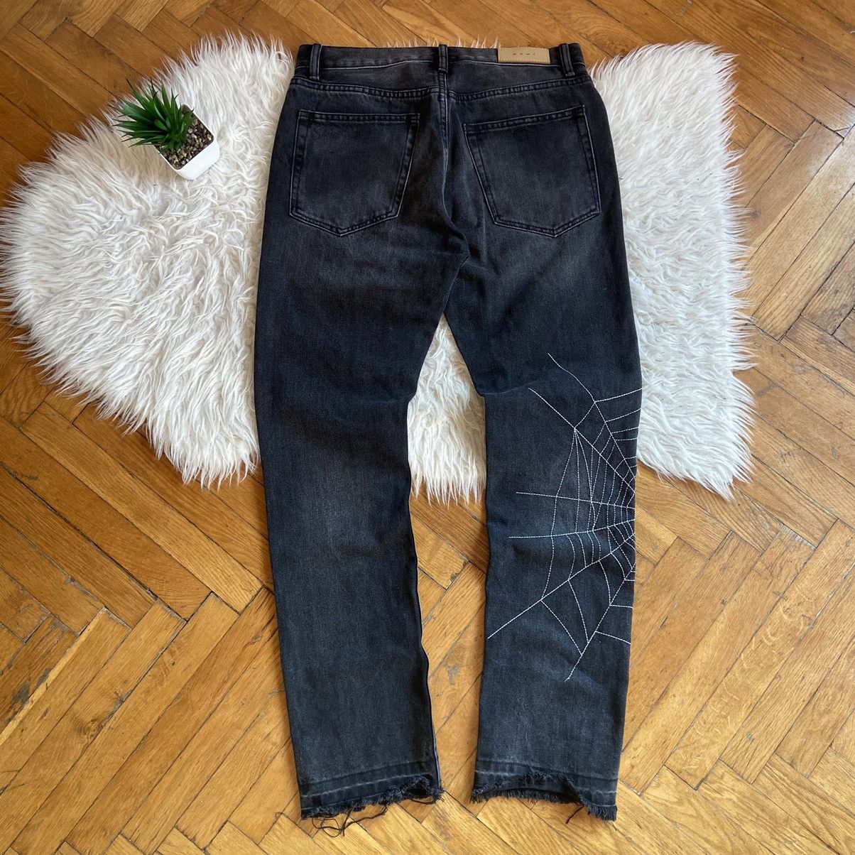 MNML 📌 Crazy MNML Spider Web Y2K Denim Jeans Size US 32 / EU 48 - 3 Thumbnail