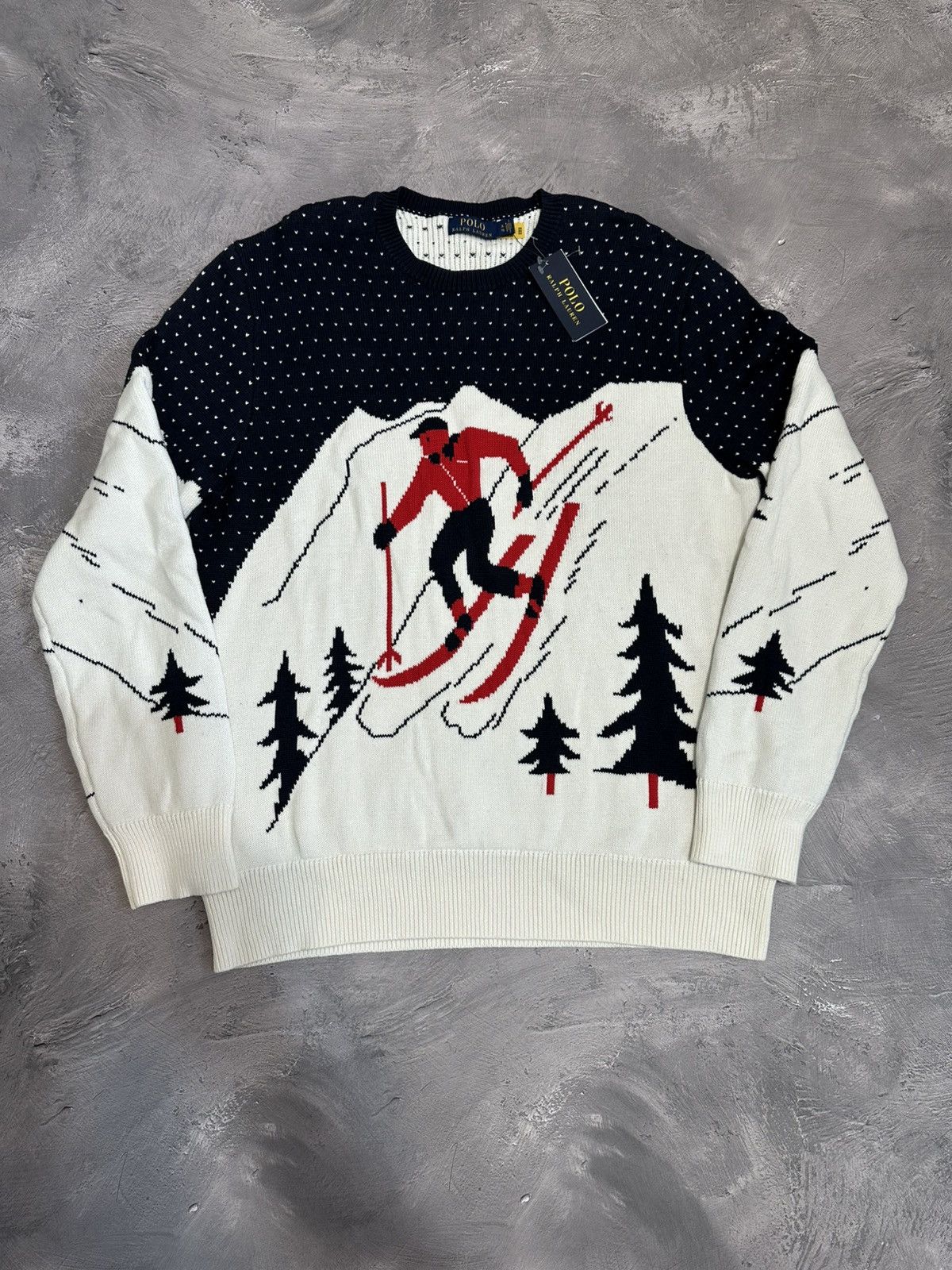 Polo Ralph Lauren Polo Ralph Lauren Classic Downhill Skier Graphic Knit Size US XL / EU 56 / 4 - 1 Thumbnail