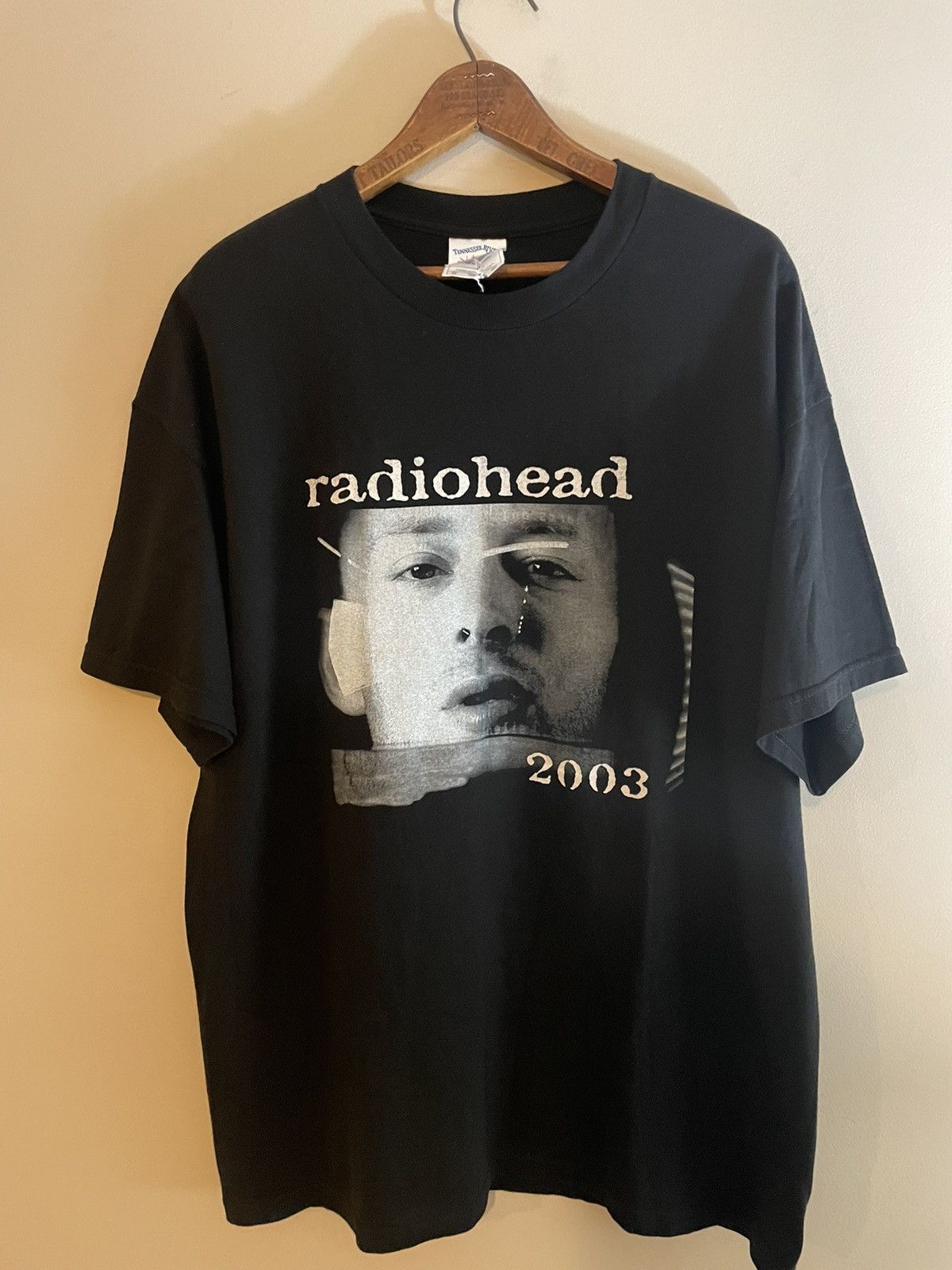 image of Band Tees 2003 Radiohead Parking Lot Tee Shirt in Black, Men's (Size XL)