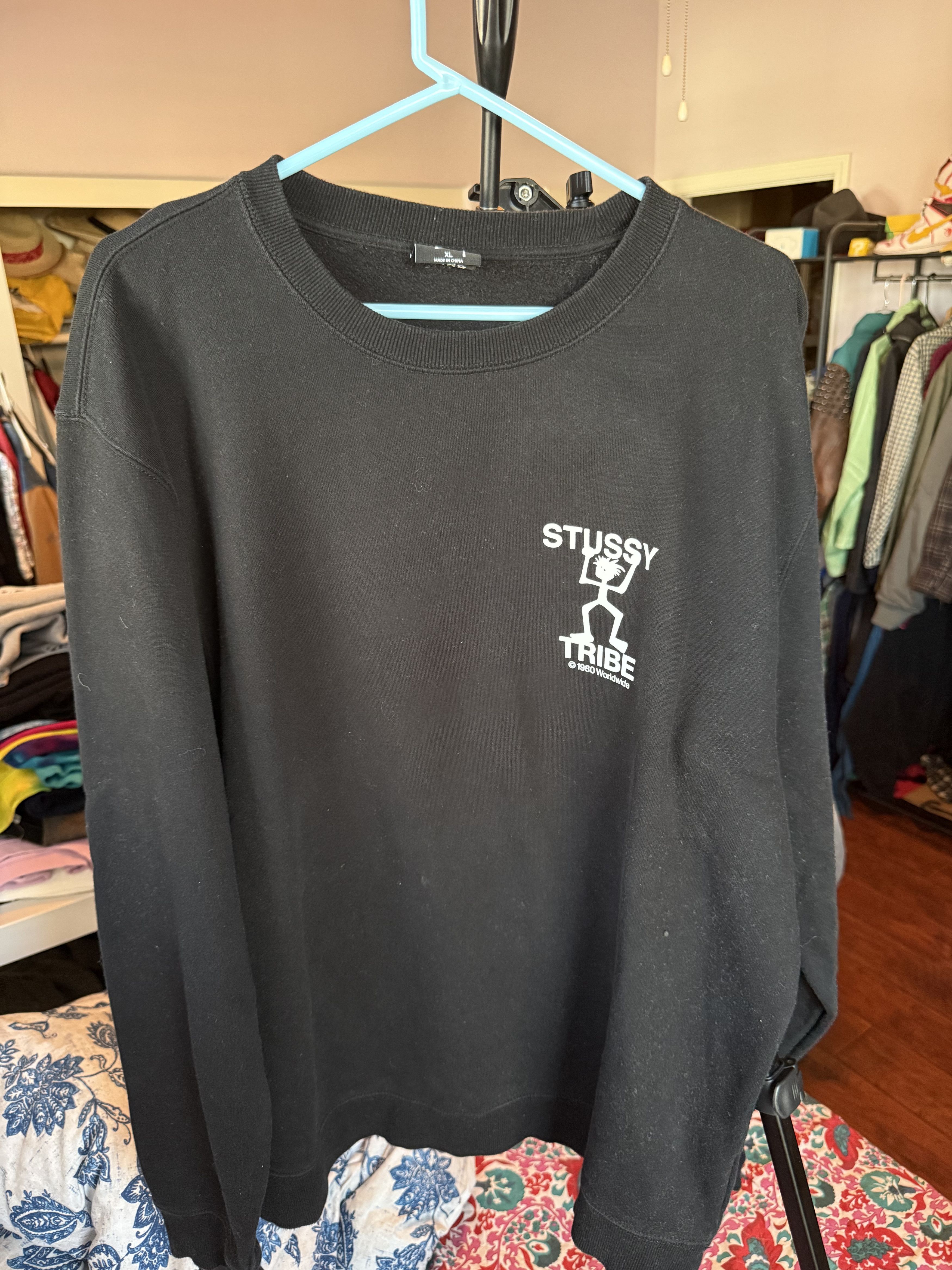 Stussy Stussy contrast rib sweater black/white | Grailed