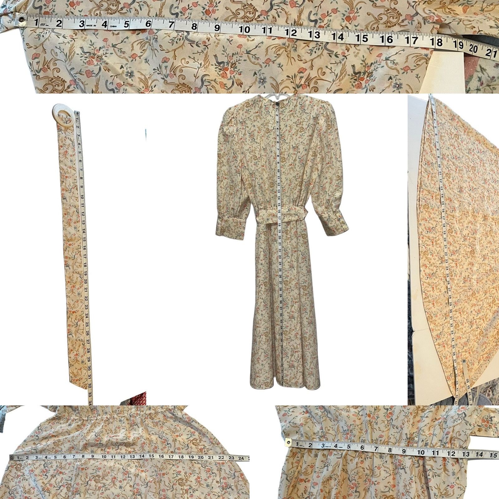 Vintage Vintage 80’s Lace Collar Floral Print Dress Cottagecore 3/4 Size S / US 4 / IT 40 - 15 Thumbnail