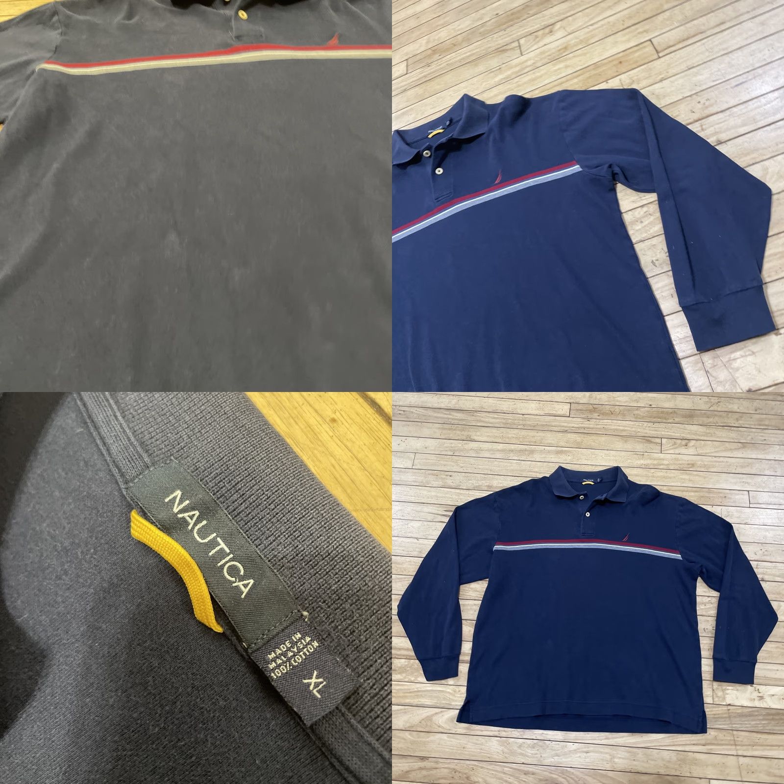 Nautica Nautica Polo Sweater Men XL Blue White Red Y2K CenterStripe Preppy Quarter Rugby Shirt Sweater Size US XL / EU 56 / 4 - 10 Thumbnail