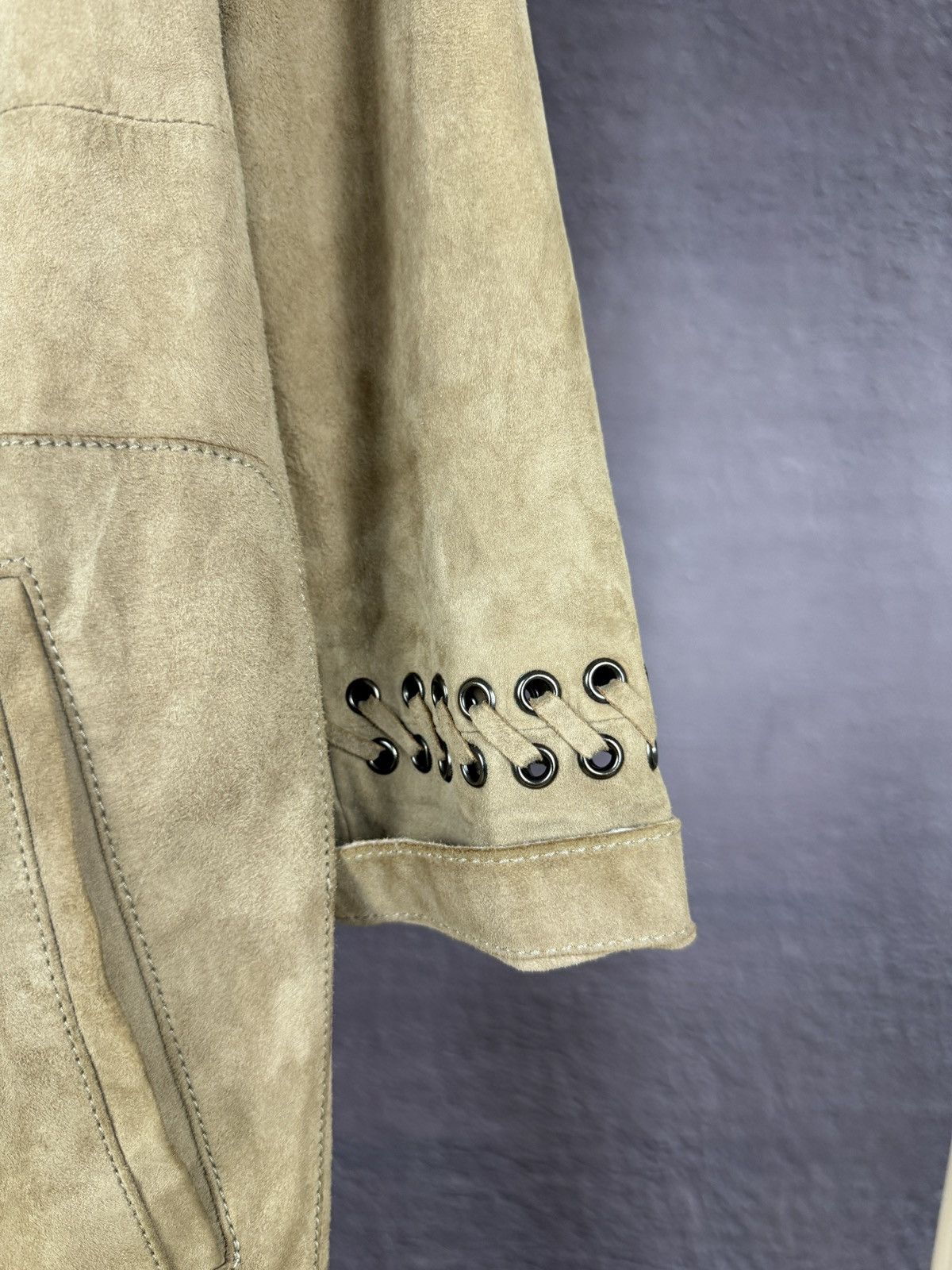 Designer MAX&MOI Paris brown goat suede leather jacket Size L / US 10 / IT 46 - 7 Thumbnail