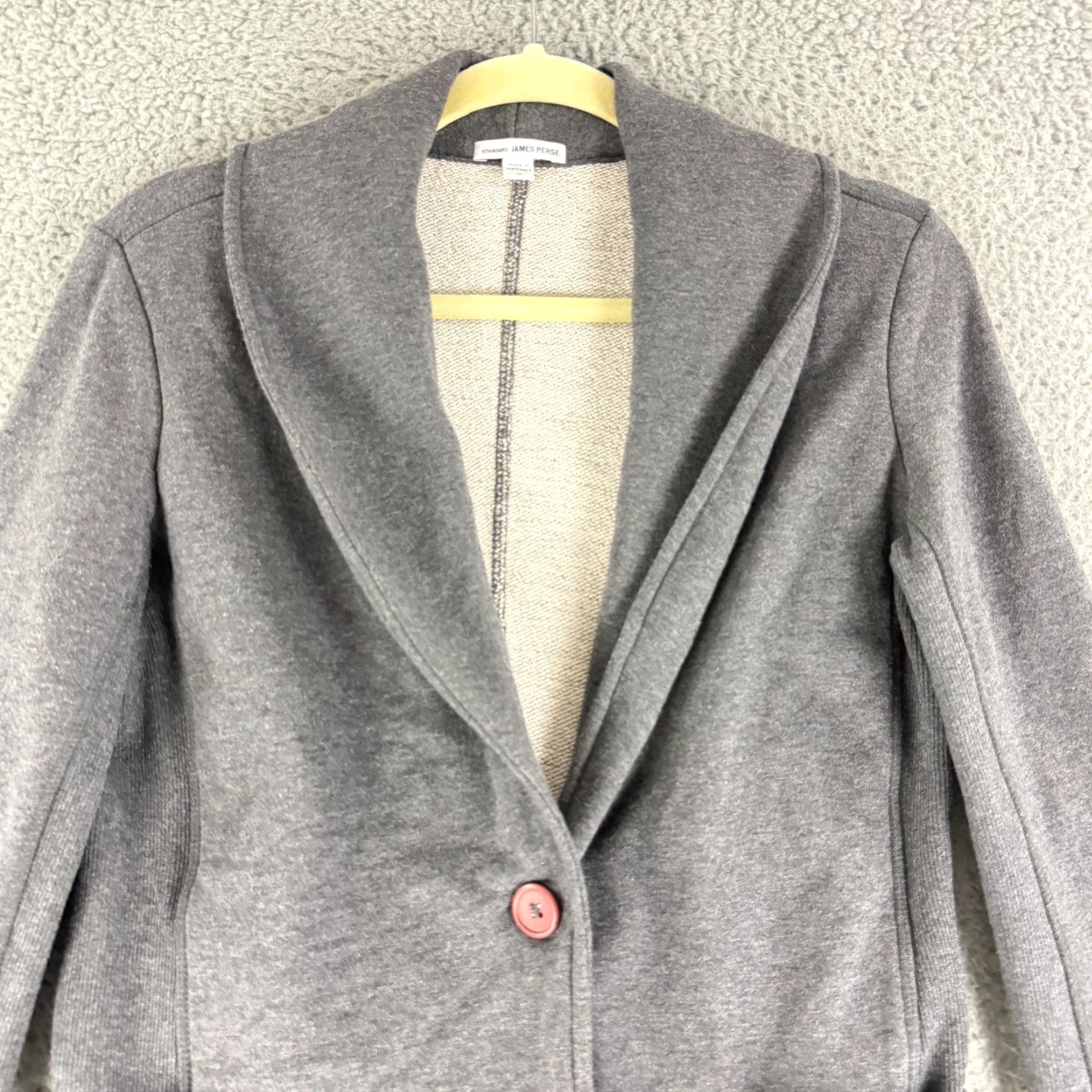 James Perse James Perse Shawl Collar Jacket Womens Large Gray Cotton Button Long Sleeve Size L / US 10 / IT 46 - 2 Thumbnail