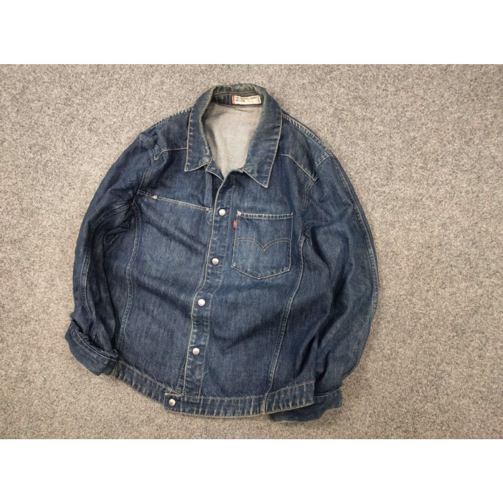 Levi's VINTAGE Levi's Trucker Jacket Levi's Engineered Denim Blue Pocket 90s Classic Pocket Denim Faded Jeans Jacket M Blue Mens Regular Jacket Size US 31 - 4 Thumbnail