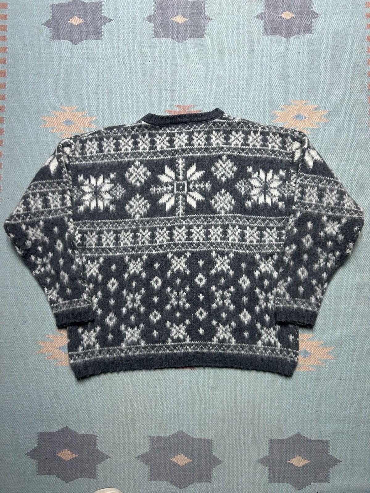 Vintage VTG Woolrich wool knit sweater snowflake fair isle medium Size XL / US 12-14 / IT 48-50 - 5 Thumbnail