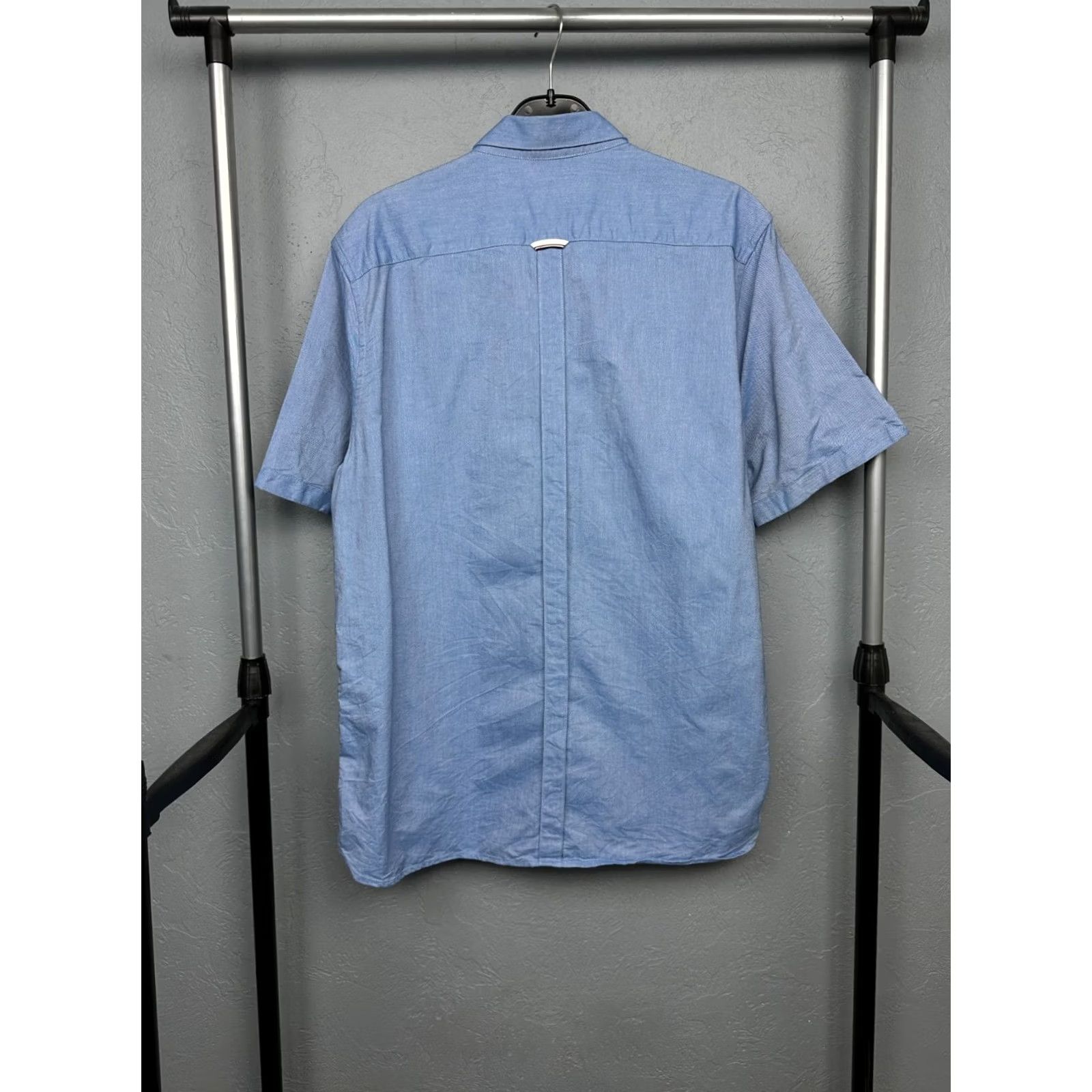 Fred Perry Fred Perry Mens Short Sleeve Shirt XL Blue Cotton Button-Up Shirt Size US XL / EU 56 / 4 - 7 Thumbnail